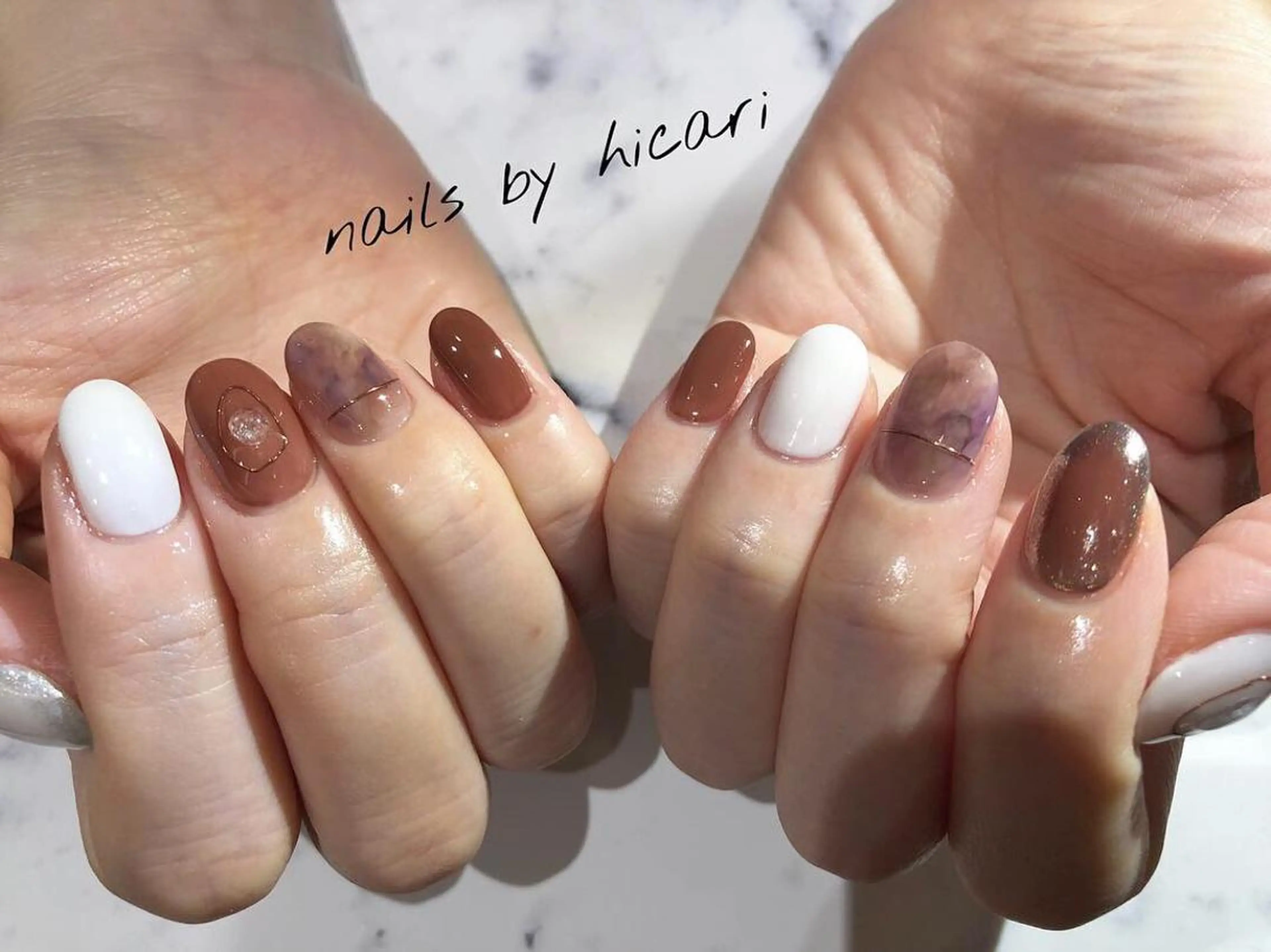 ショート カラー キッズ ネイル マツエク・マツパ ハンドネイル illum hicariのネイルデザイン