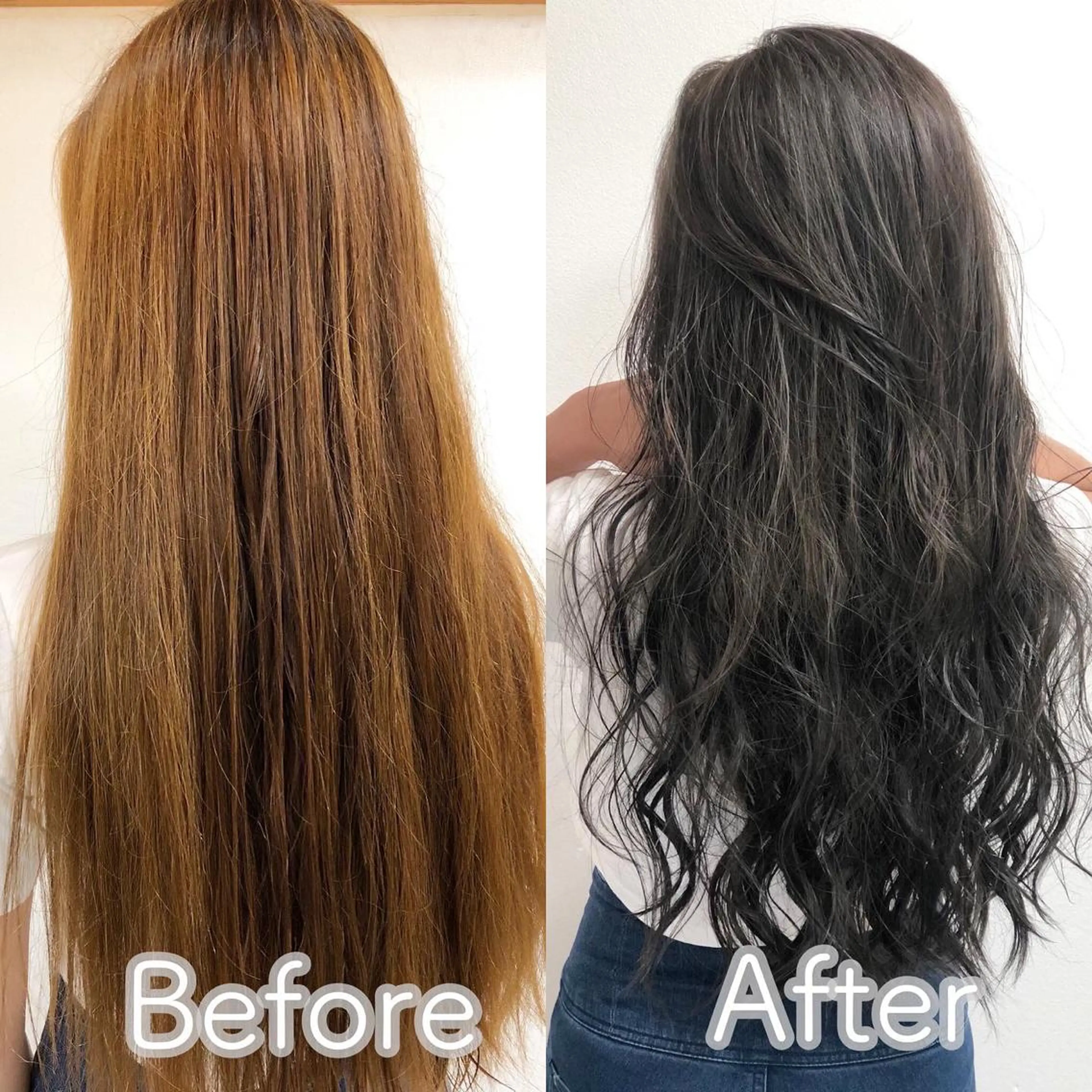 ロング カラー ダークグレー ハイライトカラー 3Dハイライト ハイライト 推しヘア🎀 NATSUNEのヘアスタイル