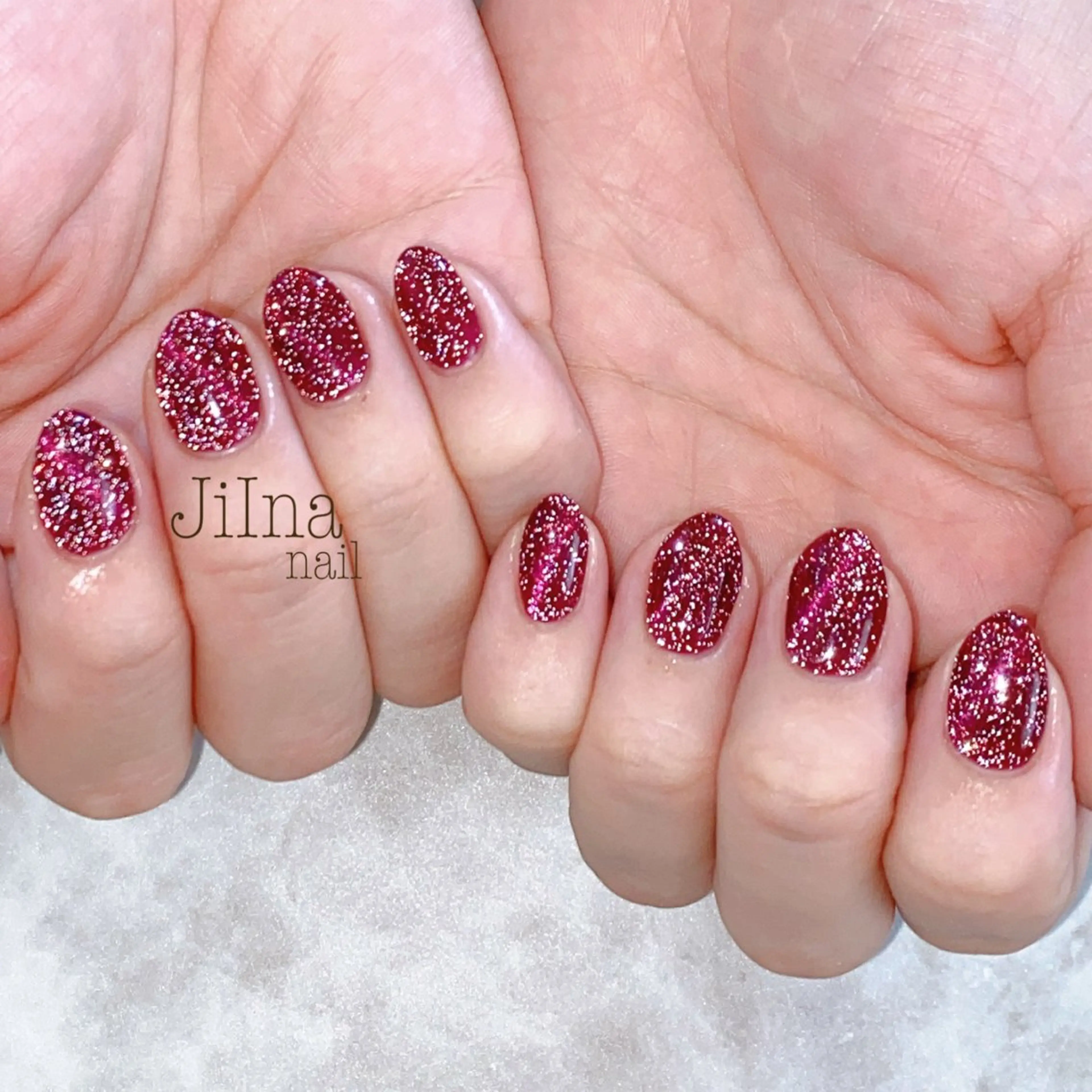 ネイル フラッシュネイル フラッシュマグ ワンカラーネイル JiIna nailのネイルデザイン