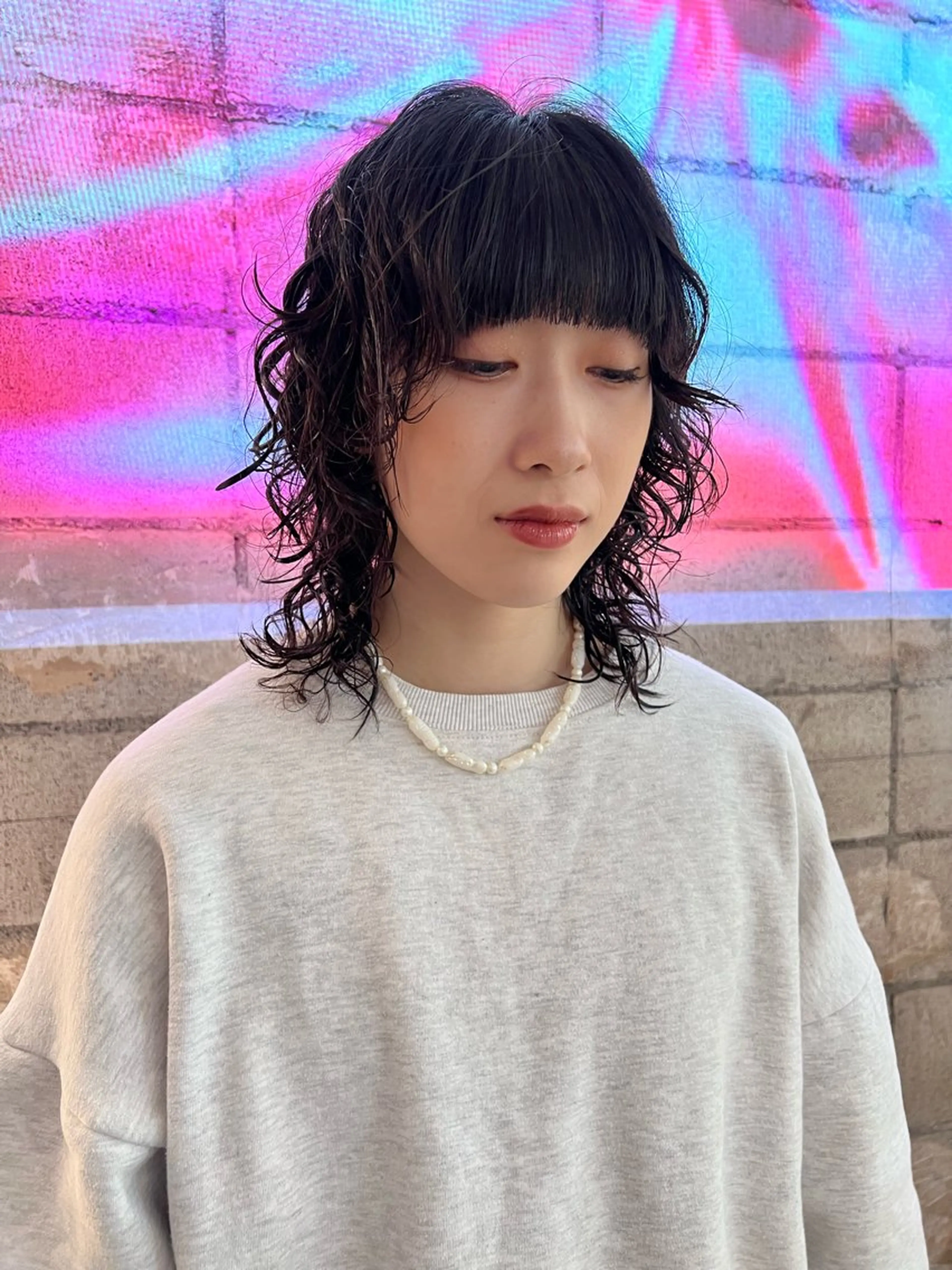 ミディアム パーマ カット パーマ トリートメント haco＋所属・圧倒的デザイン力 店長🎨RENAのヘアスタイル