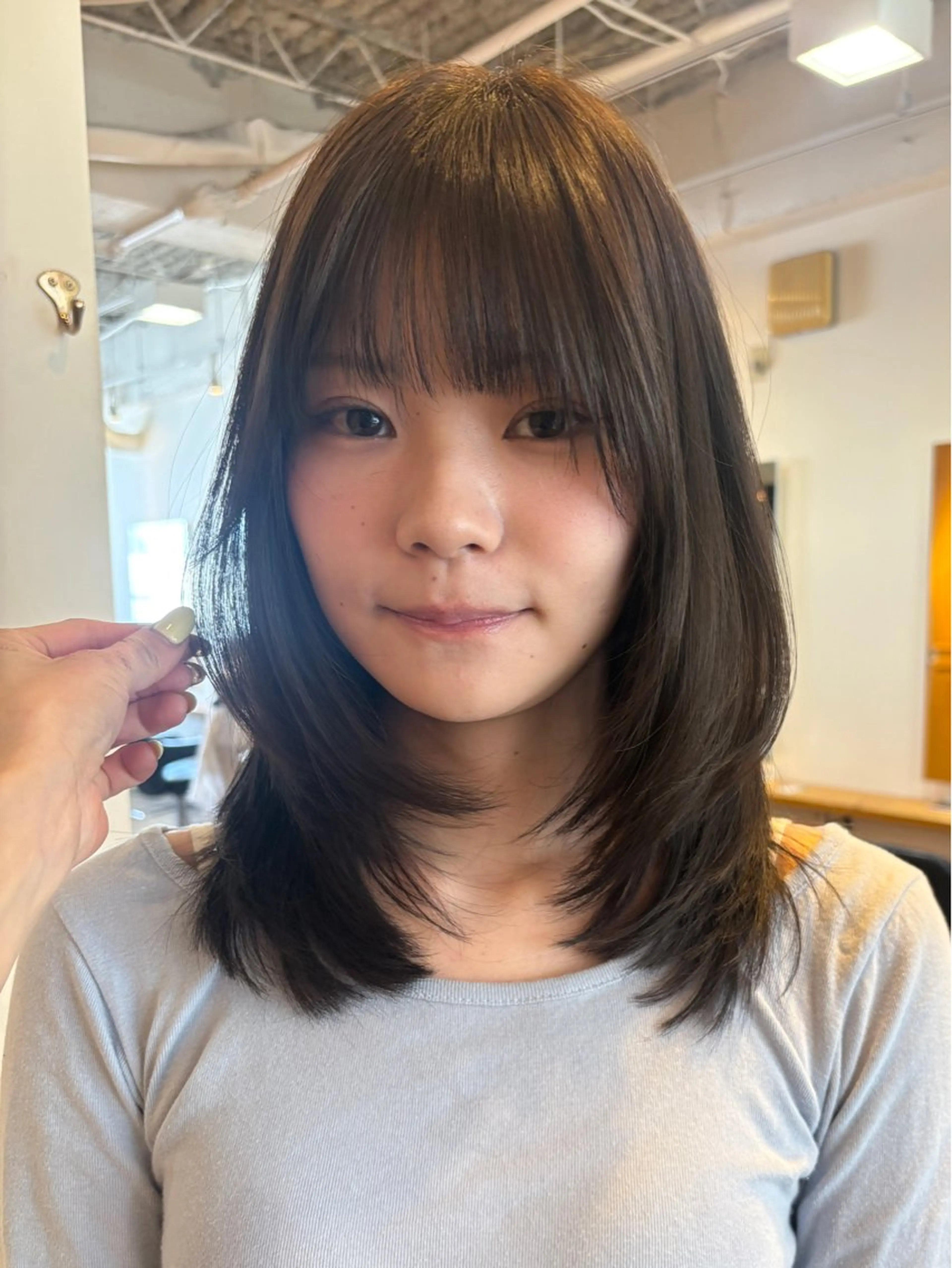 ミディアム カラー カット ヘアカラー トリートメント RIN／韓国ヘア レイヤー／メンズのヘアスタイル