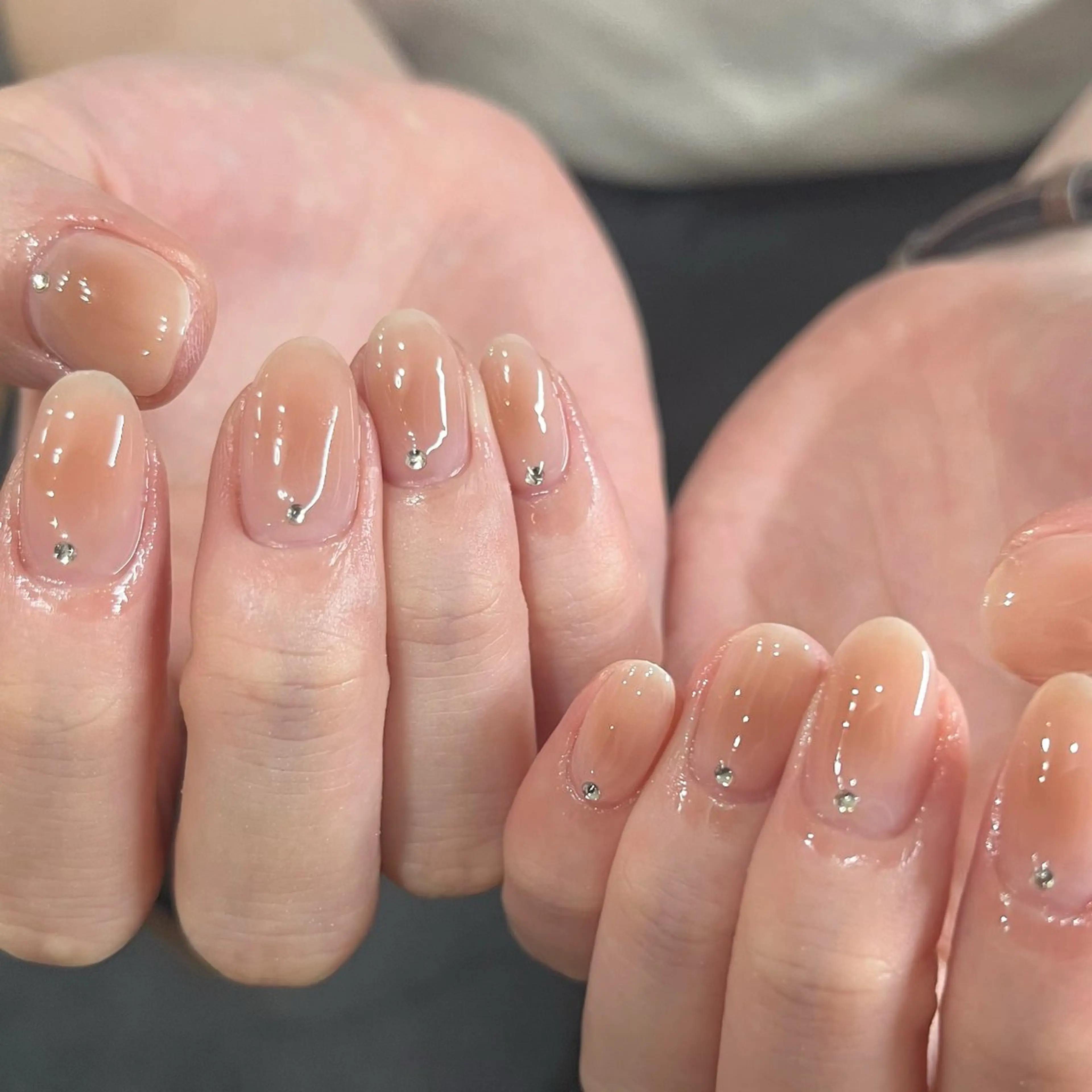 ネイル チークネイル ピンク ピンクベージュ シンプルネイル ハンドネイル ハンドケア 🎀NAIL🎀 AI🪄︎︎◝✩のネイルデザイン