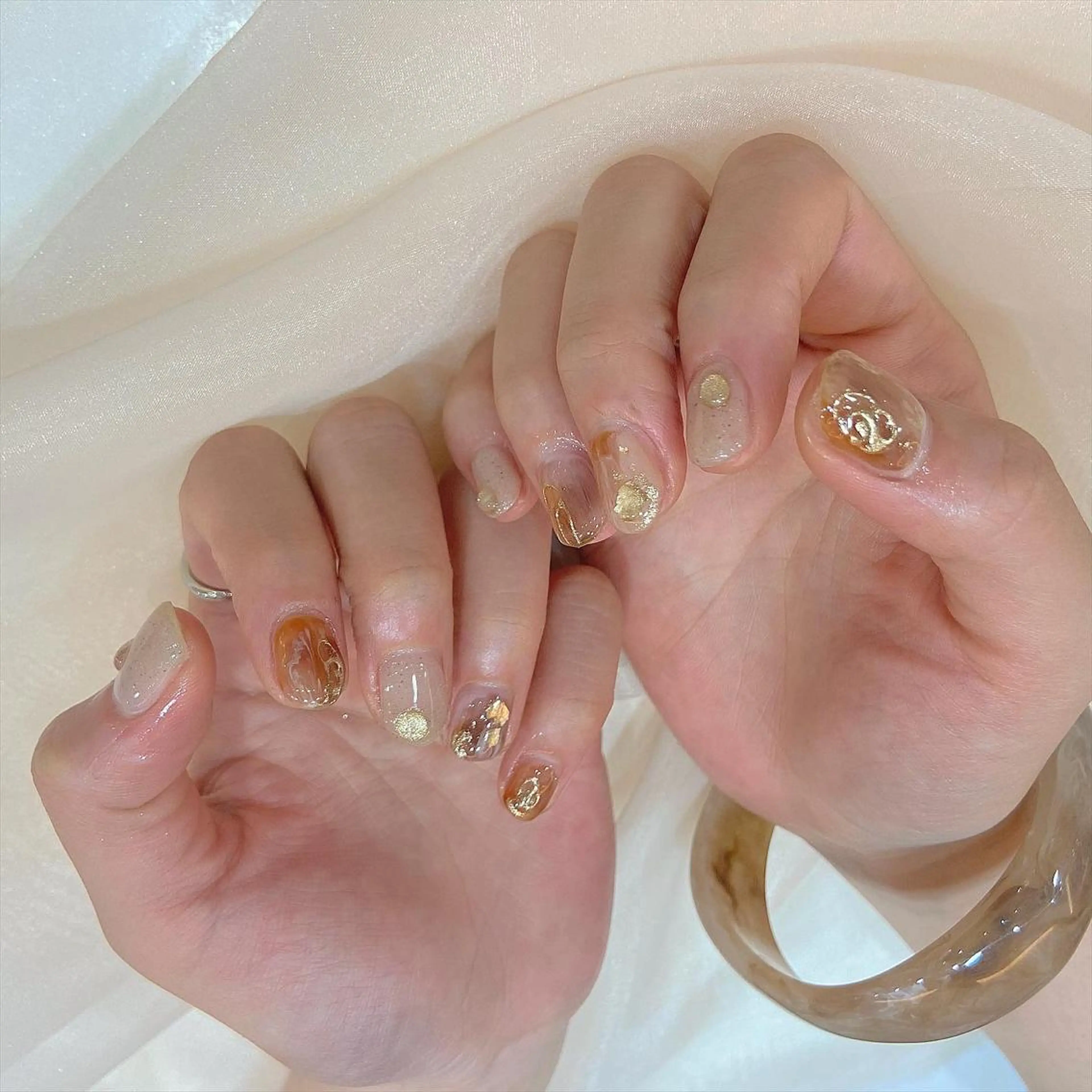 ネイル ハンドネイル 𝕄𝕚𝕪𝕦🤍 自由が丘⌇パラジェルのネイルデザイン