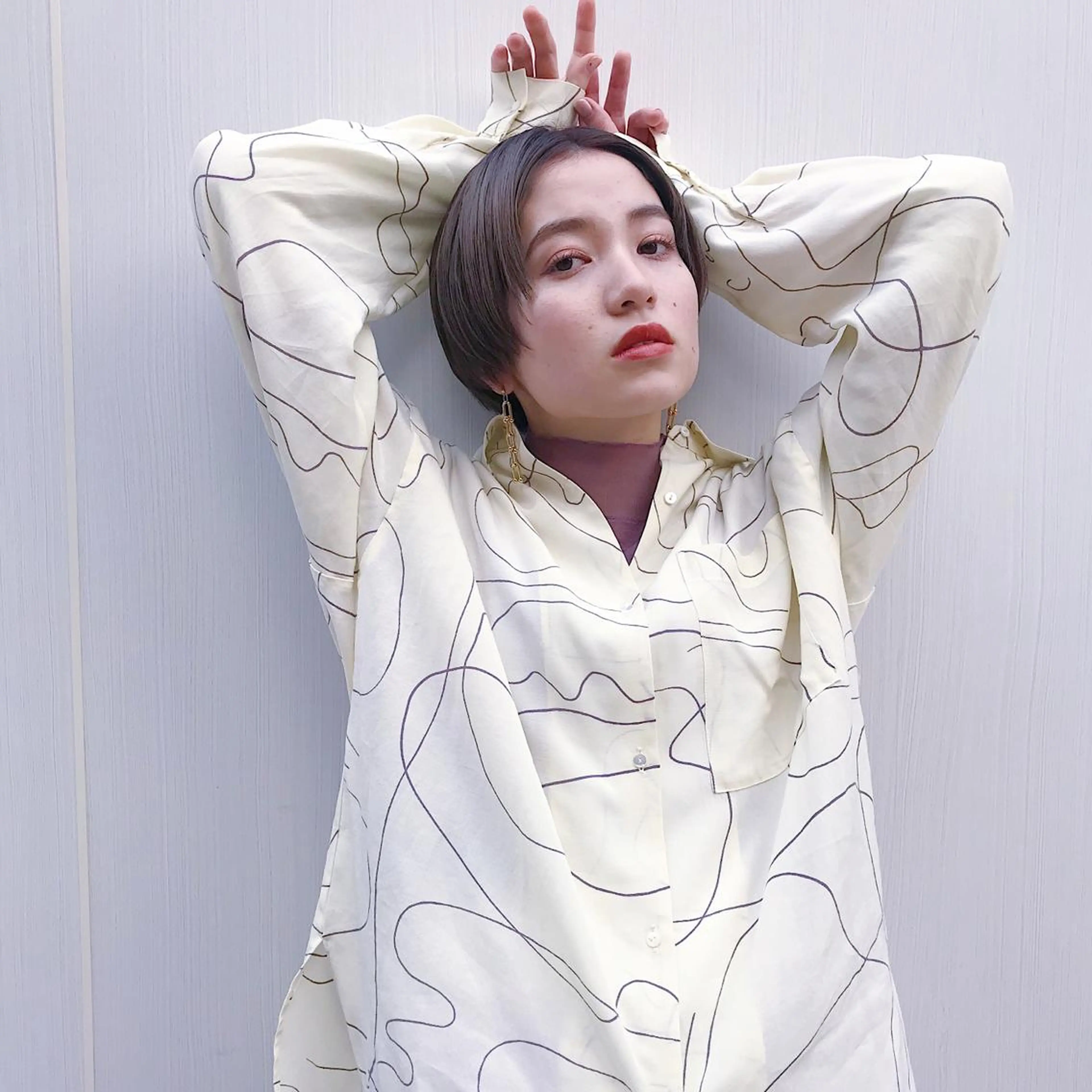 ショート ラベンダーベージュ enne /YUI🥣のヘアスタイル