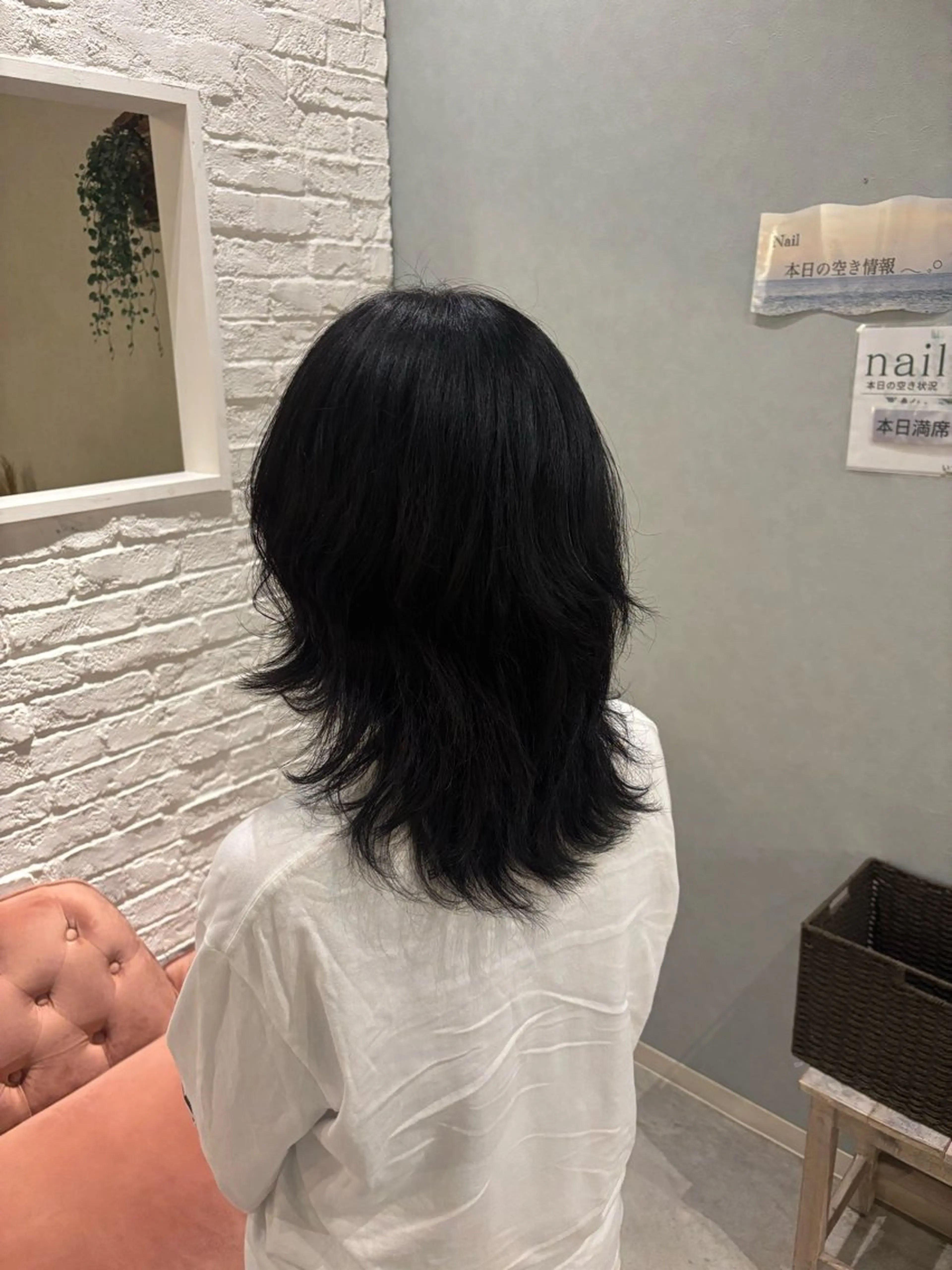 セミロング くせ毛 カット パーマ Rudder 牛嶋のヘアスタイル