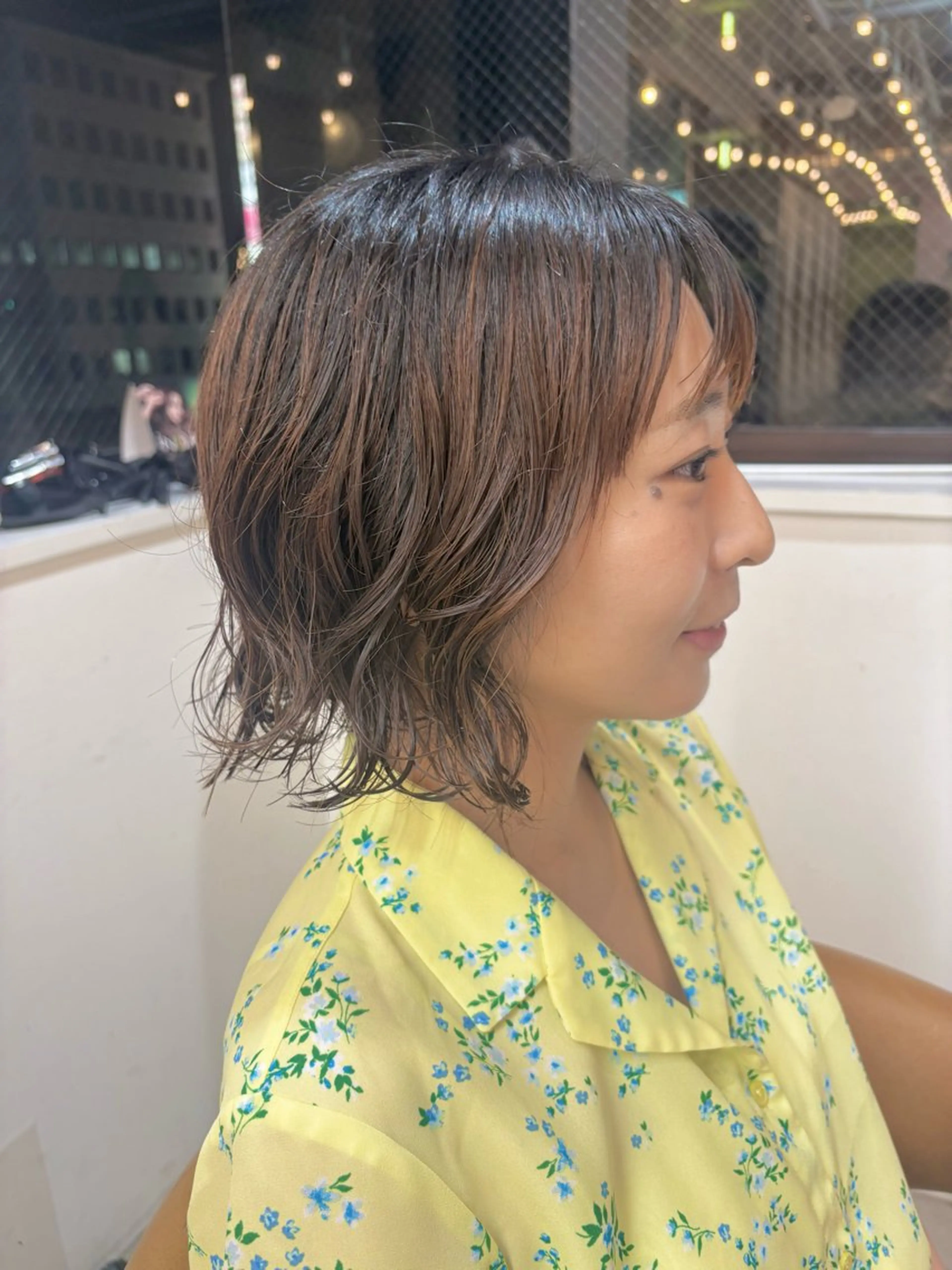 ミディアム カット パーマ オリーブベージュ/シ ョートボブたまき🧡のヘアスタイル