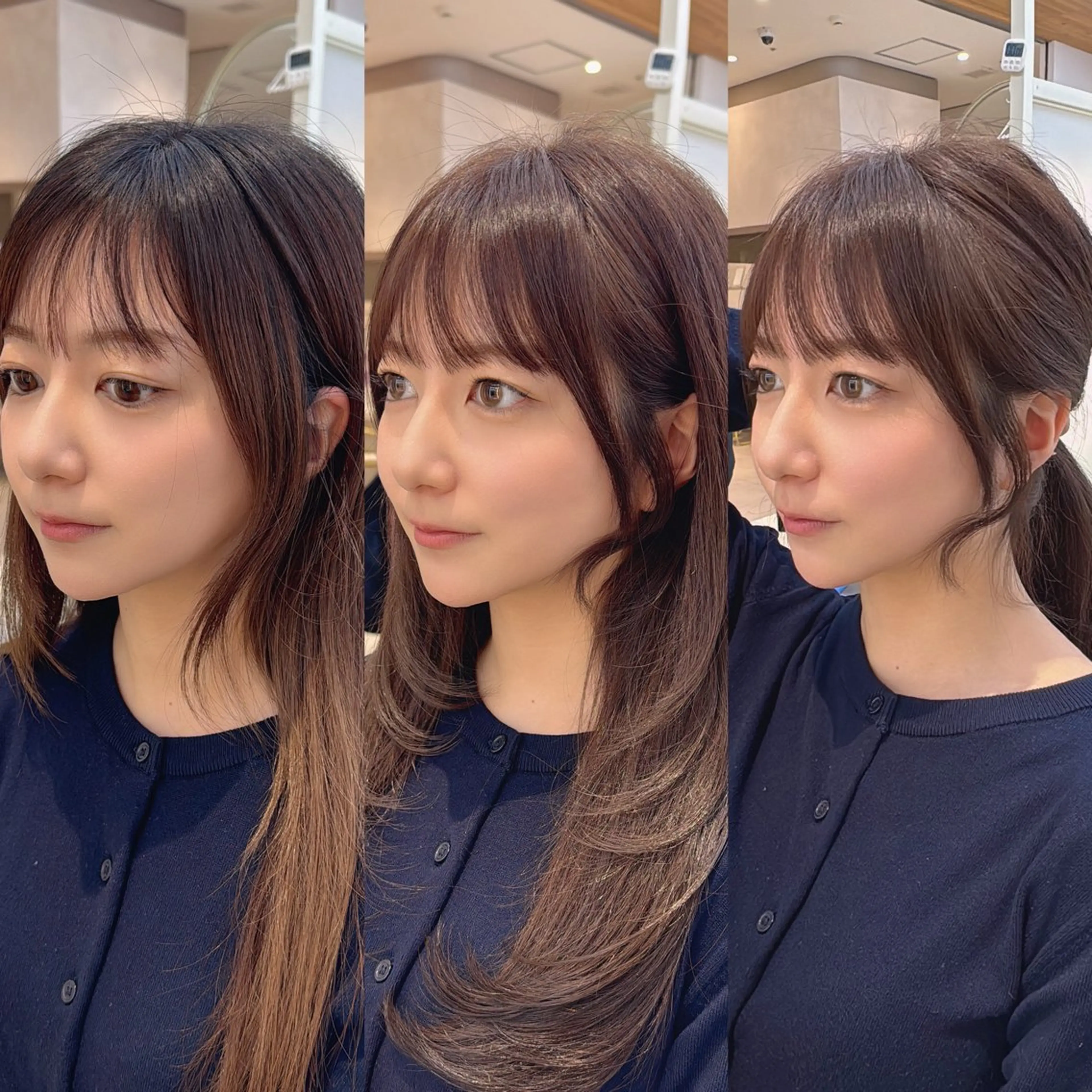 セミロング レイヤーカット/ 顔まわり/アオイのヘアスタイル