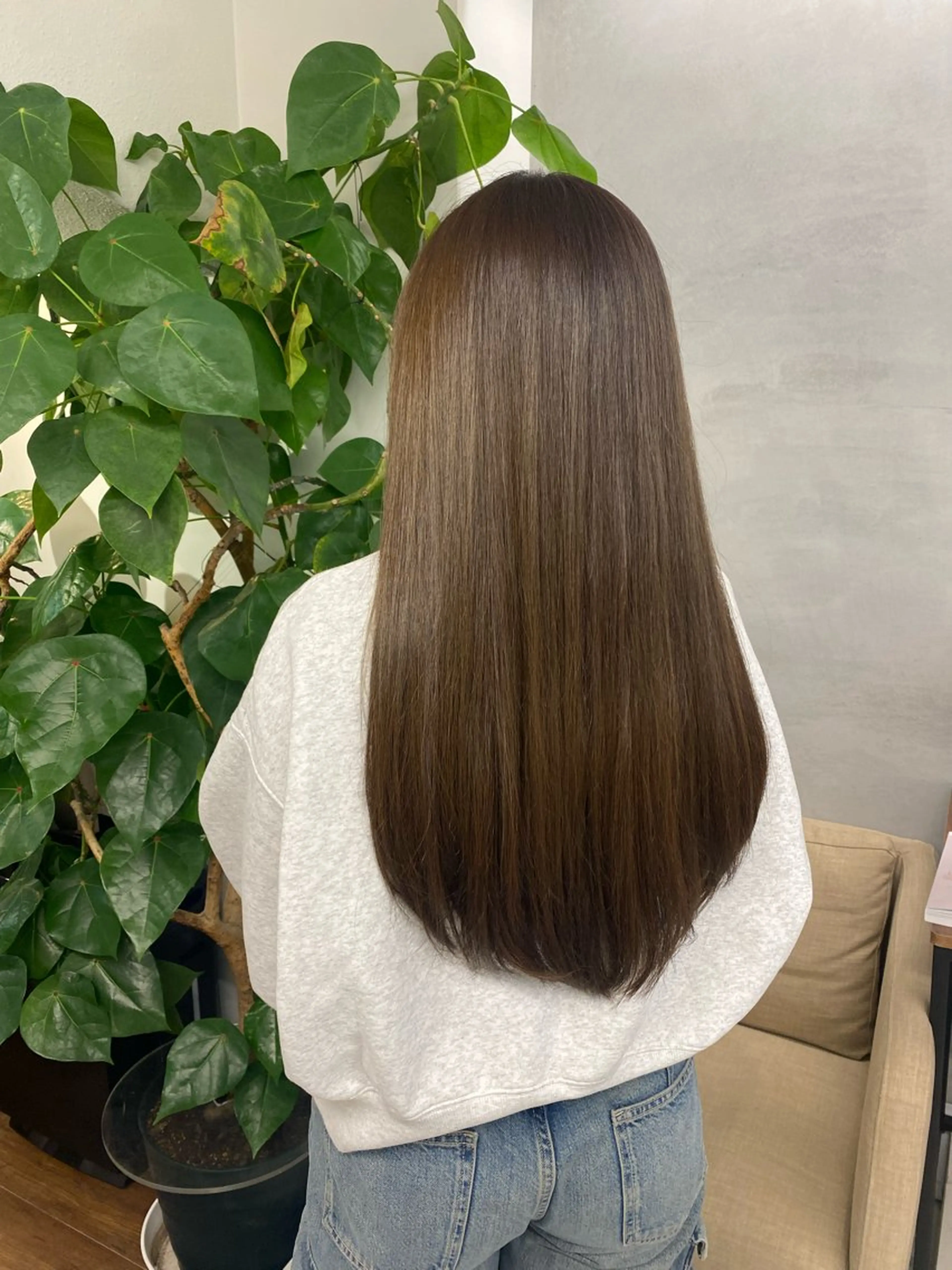 前髪カット＋透明感カラー＋トリートメント＋SB ¥13700の写真