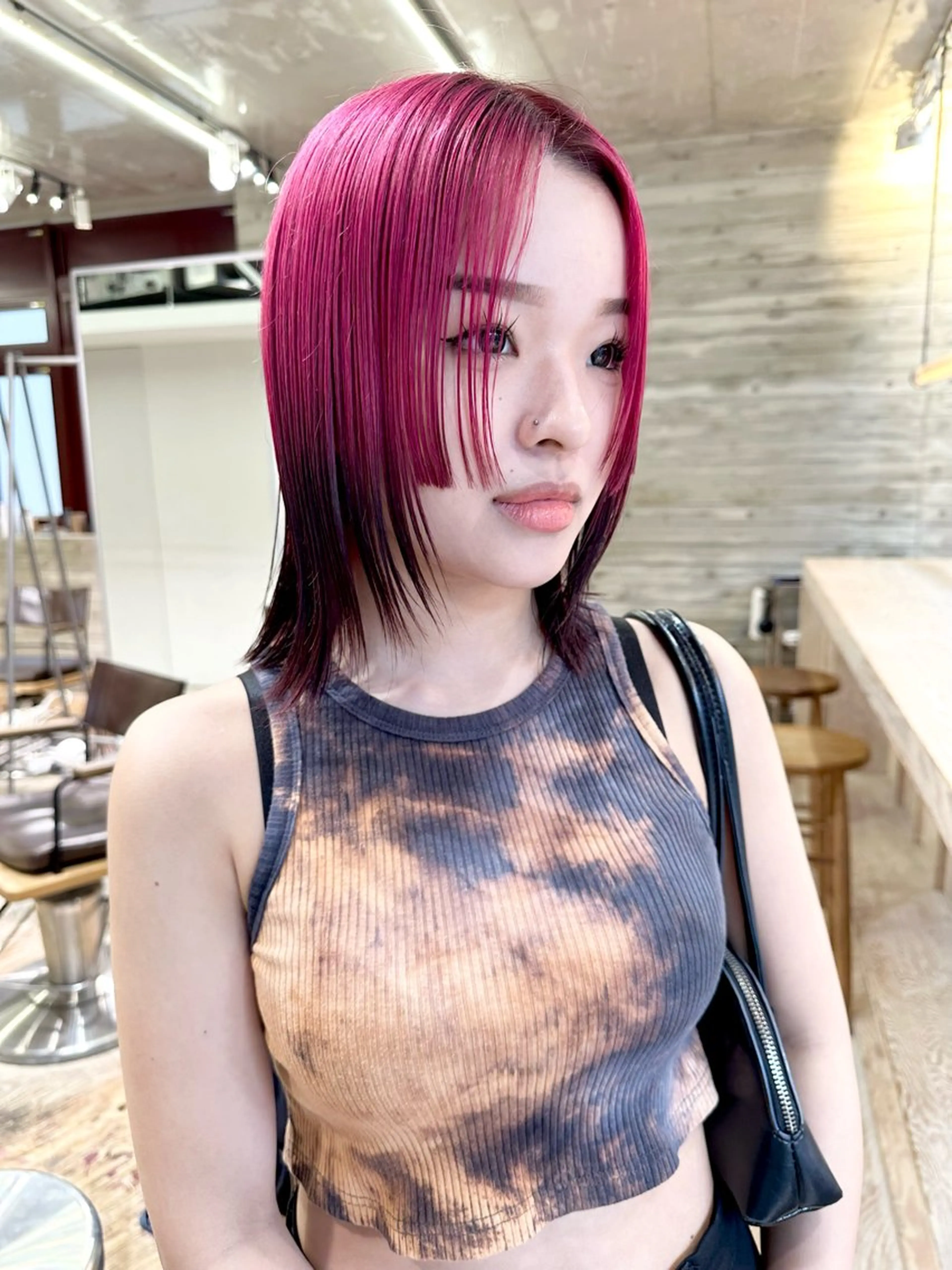 ミディアム カラー ヘアカラー トリートメント ヘッドスパ ヘアセット kai .のヘアスタイル