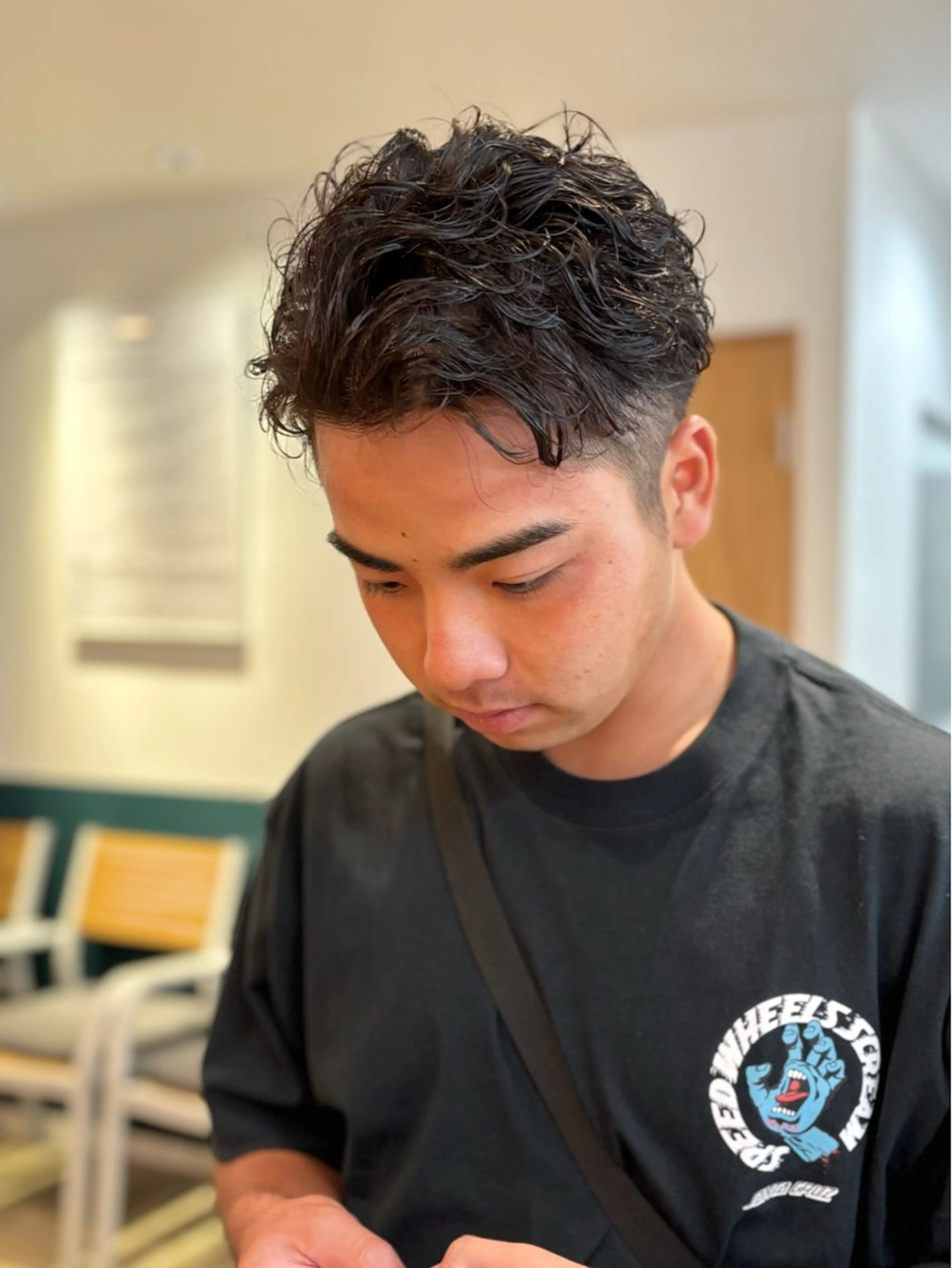 メンズ メンズパーマ カット ☁️RIKA☁️ @ri2_____bのヘアスタイル