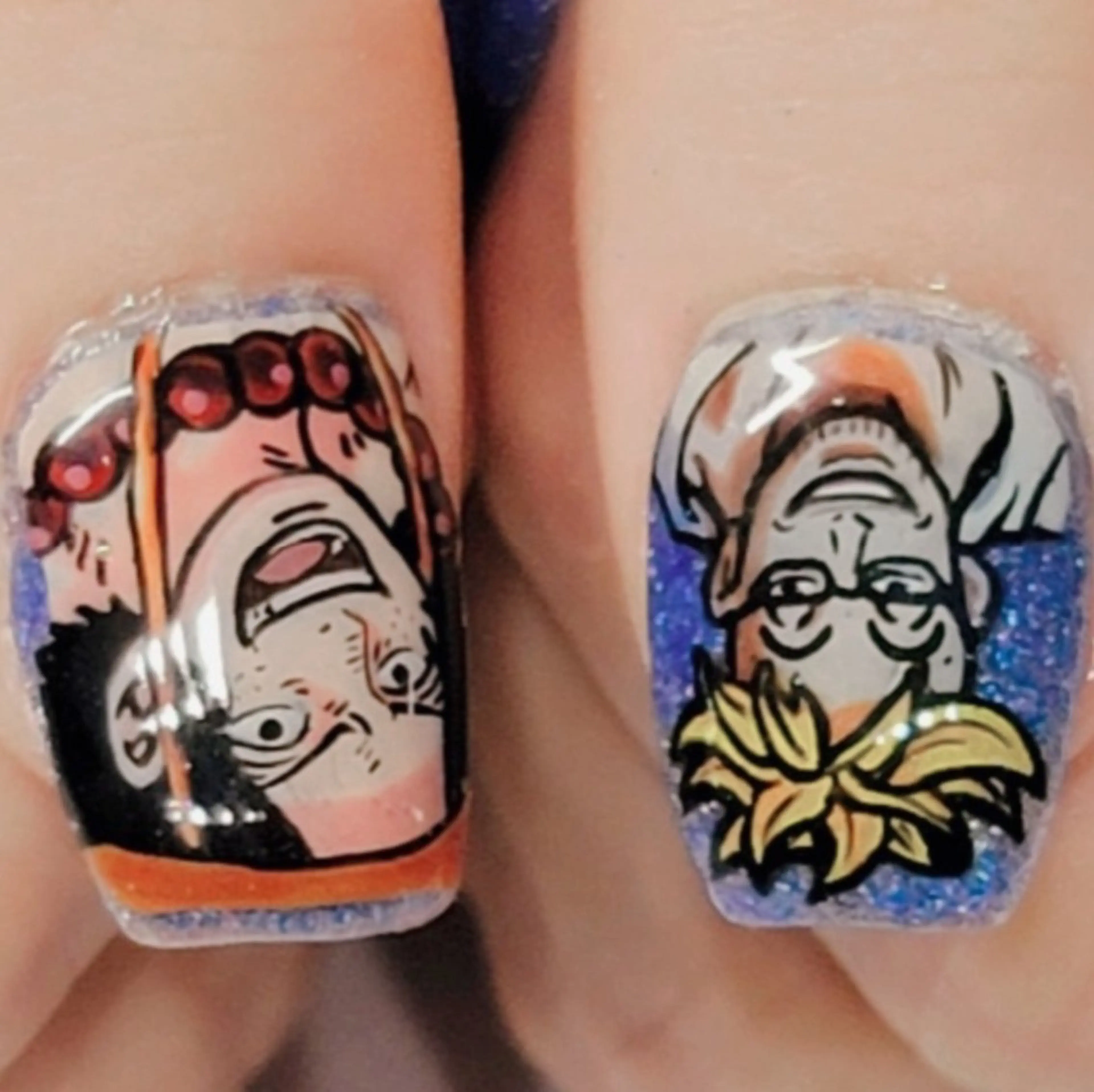 ネイル アートネイル ブルー ラメ(グリッター) ワンカラーネイル ハンドネイル よしだ ひろきのネイルデザイン