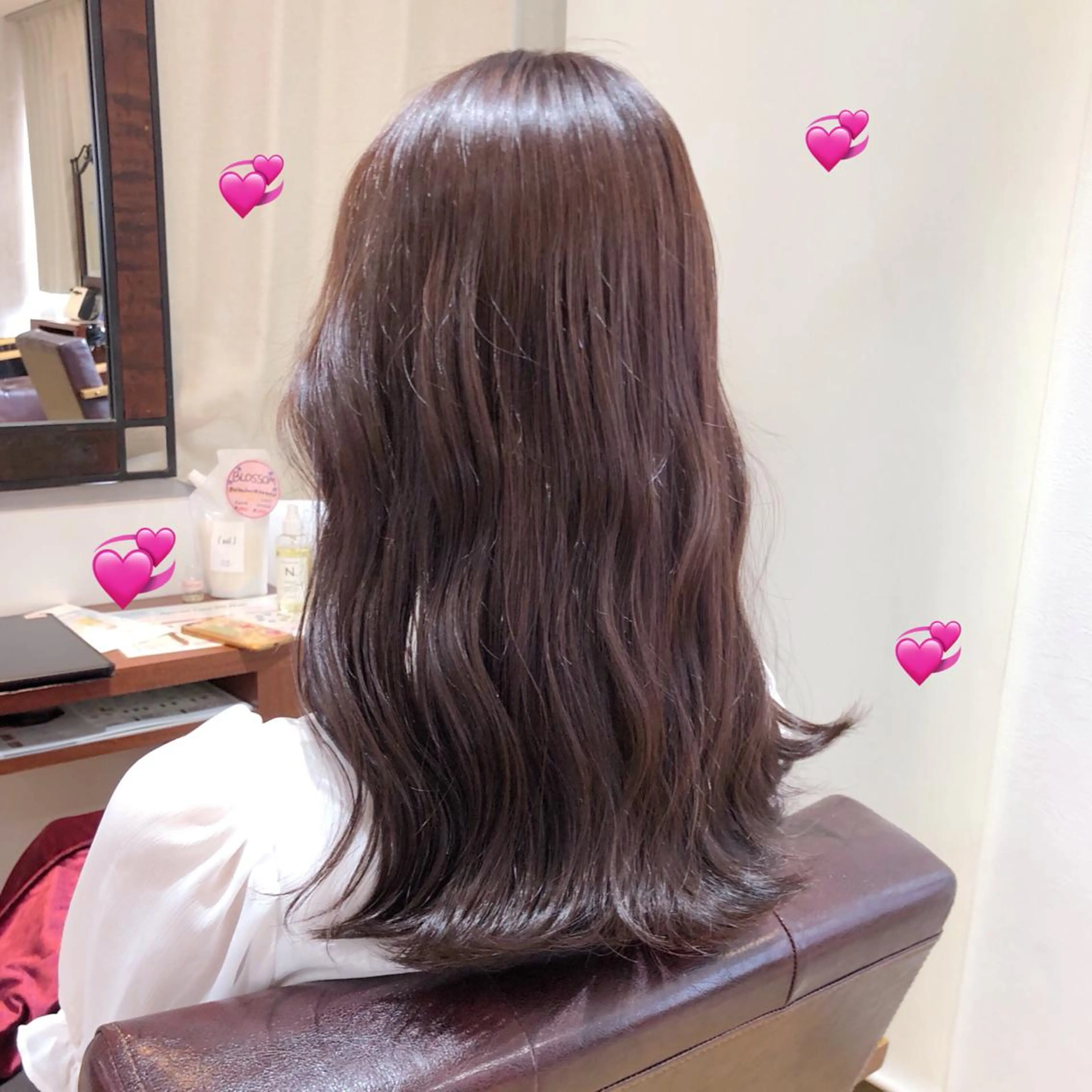 セミロング ピンクブラウン A. Seoのヘアスタイル