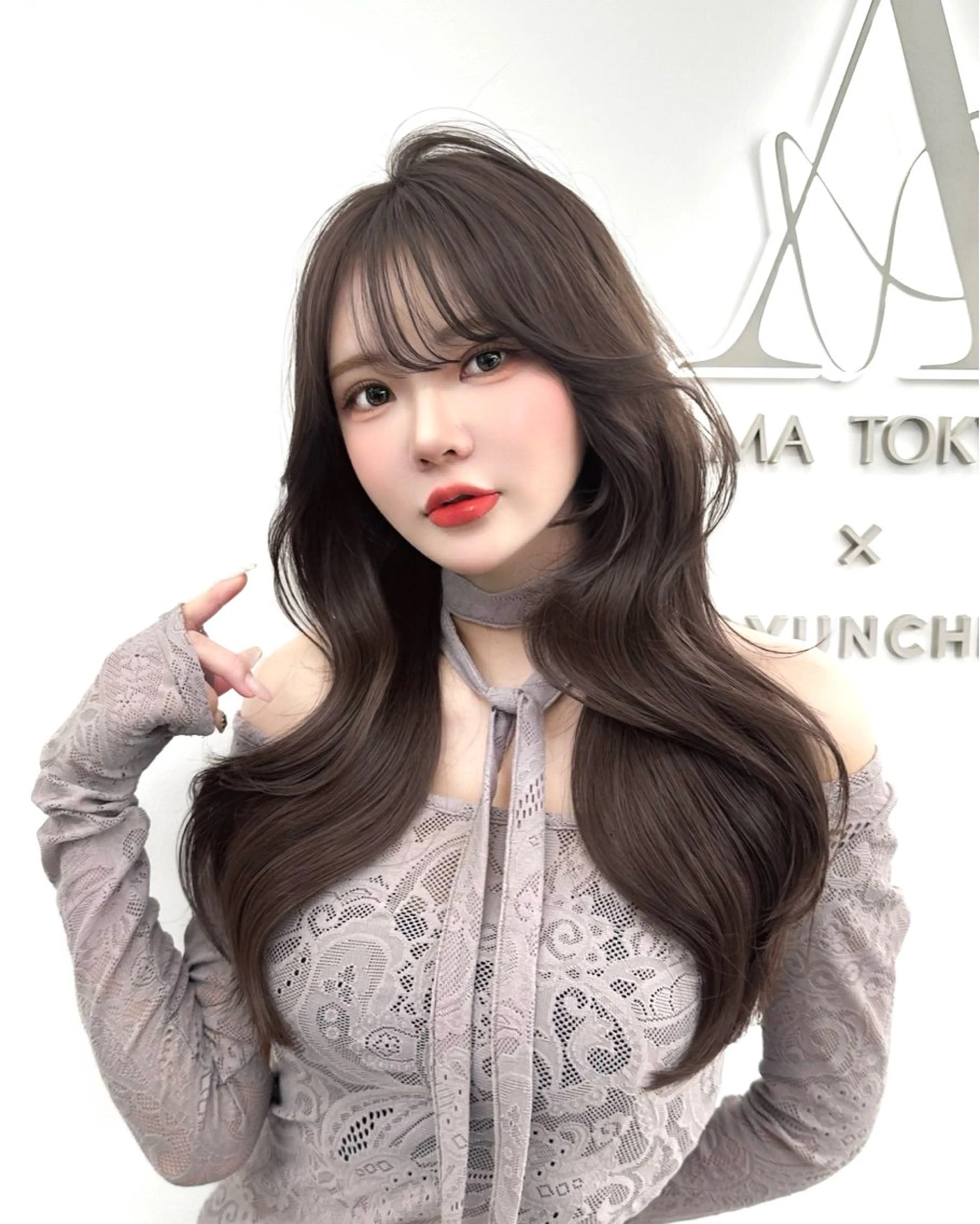 ロング カラー 顔周りカット サイドバング 小顔カット カット ヘアカラー トリートメント 🇰🇷韓国風くびれ ヘア🇰🇷中村優大のヘアスタイル