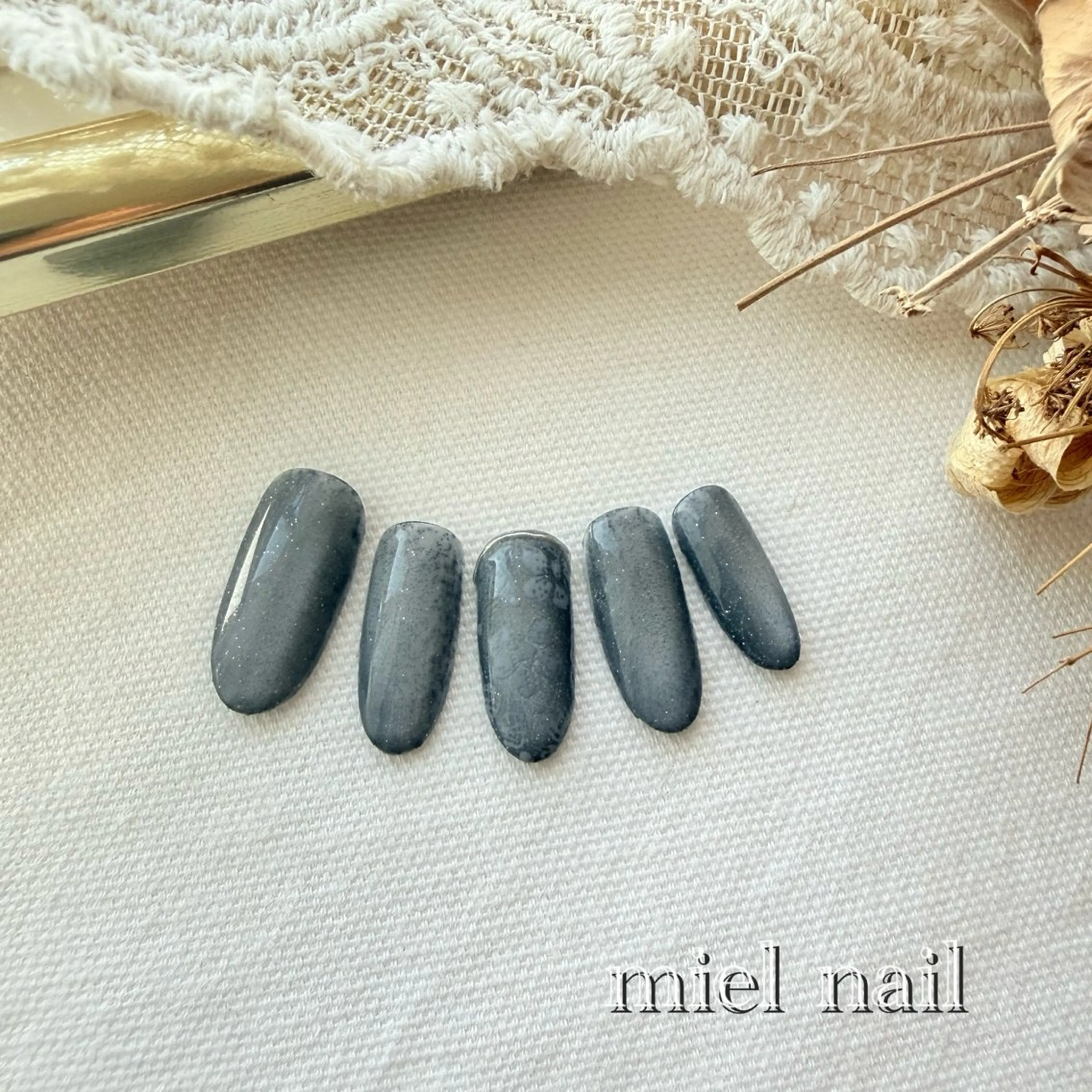 ネイル マグネットネイル 春ネイル ハンドネイル miel nailのネイルデザイン
