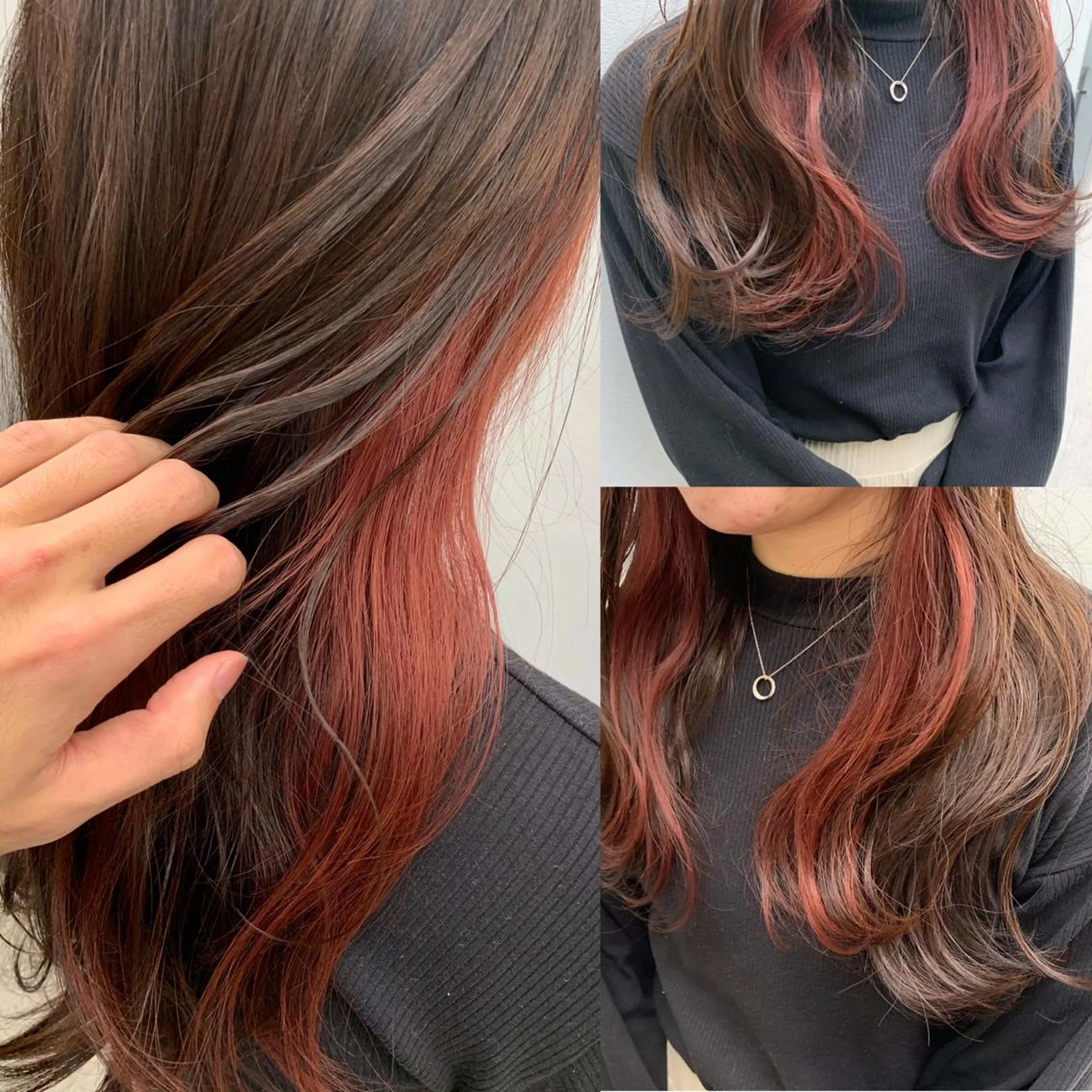 ロング カラー ヘアアレンジ ブラウンカラー インナーカラー ナチュラルブラウン ピンクカラー hair salon darts所属・髪質改善/美髪ケア ✨岡野右京のヘアスタイル