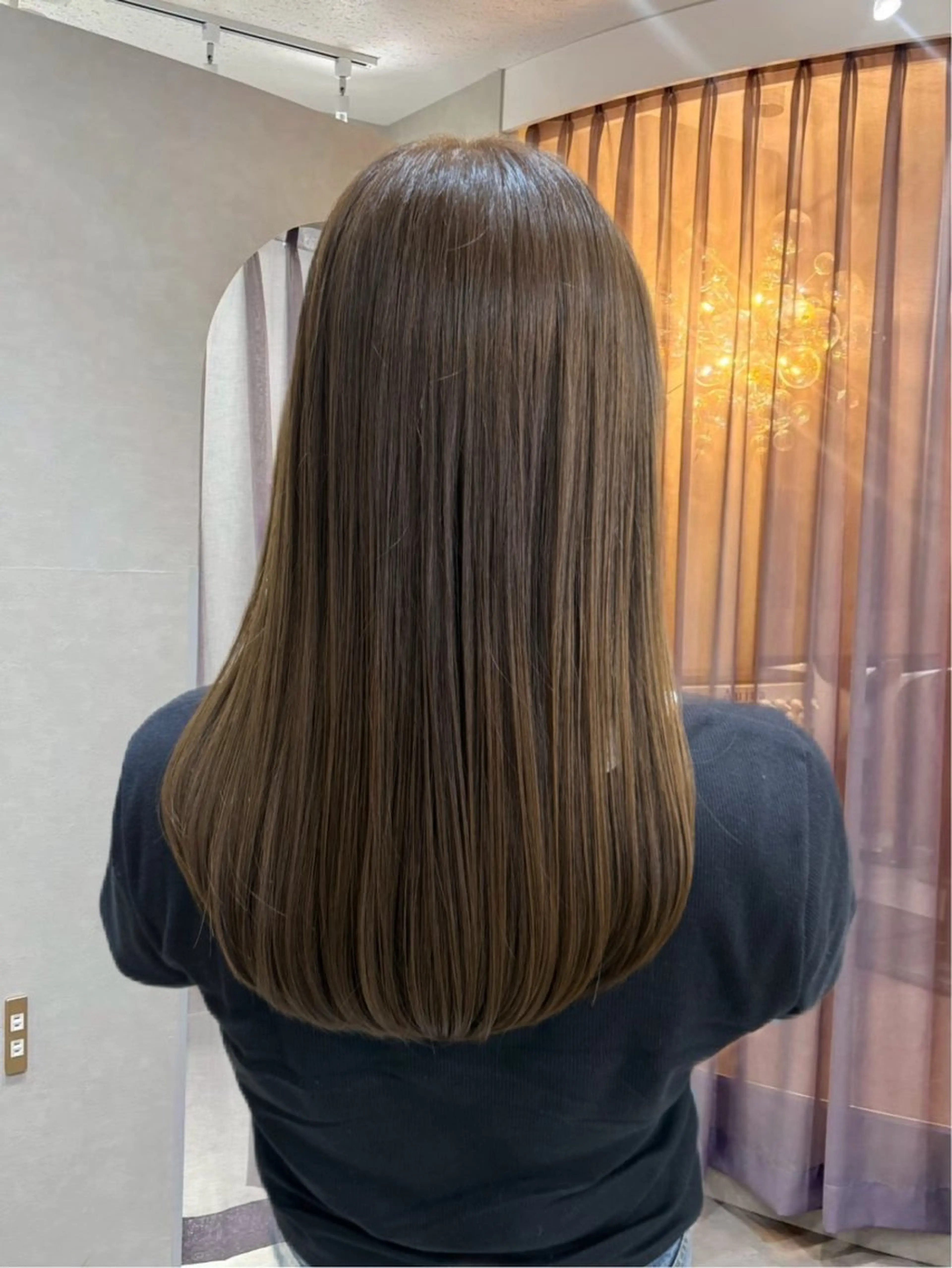 セミロング ヘアカラー トリートメント ゆうな/レイヤー 髪質改善のヘアスタイル