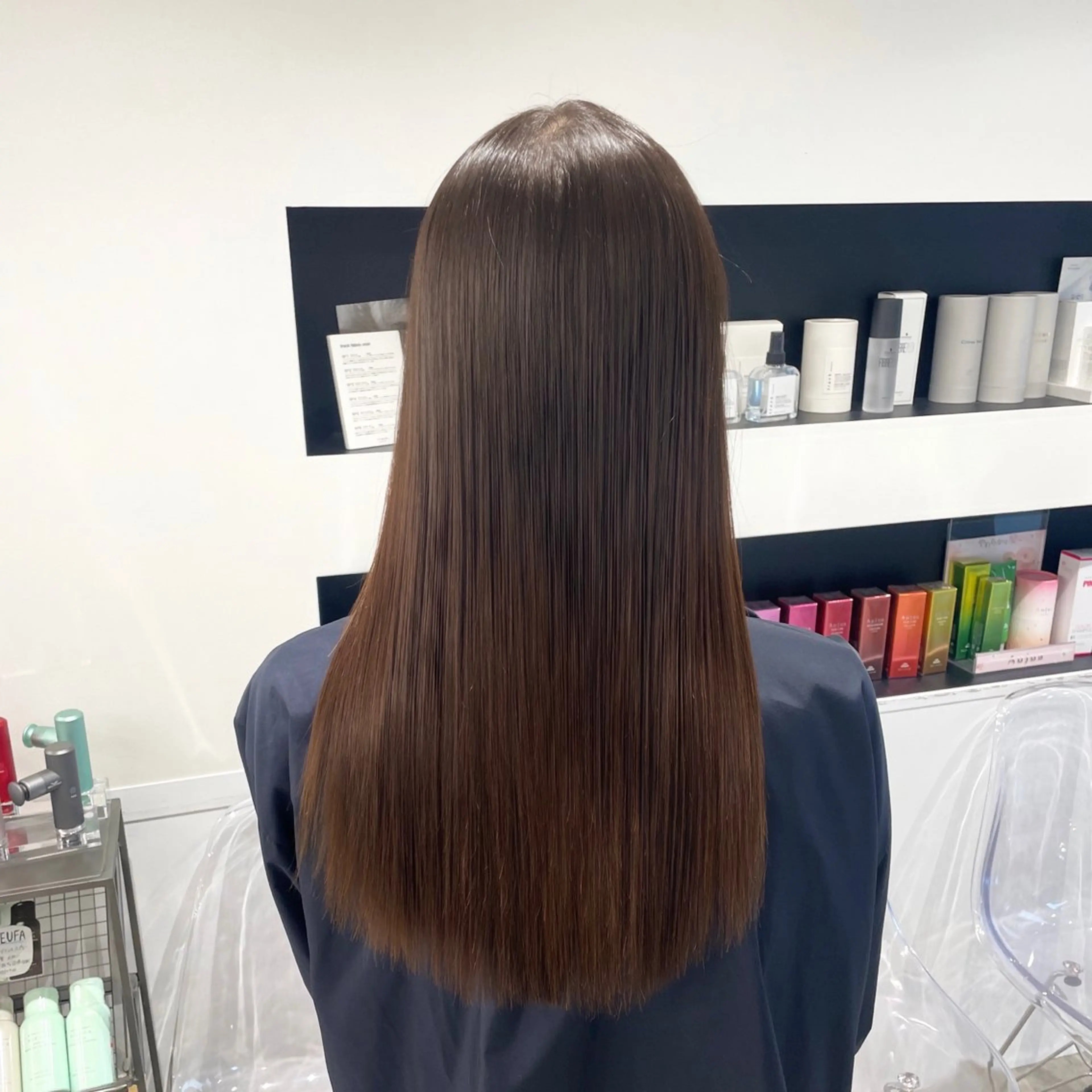 ロング カラー パーマ ヘアアレンジ メンズ ブラウンカラー ダークブラウン 髪質改善 トリートメント mona/ ストレートスタイル✨のヘアスタイル