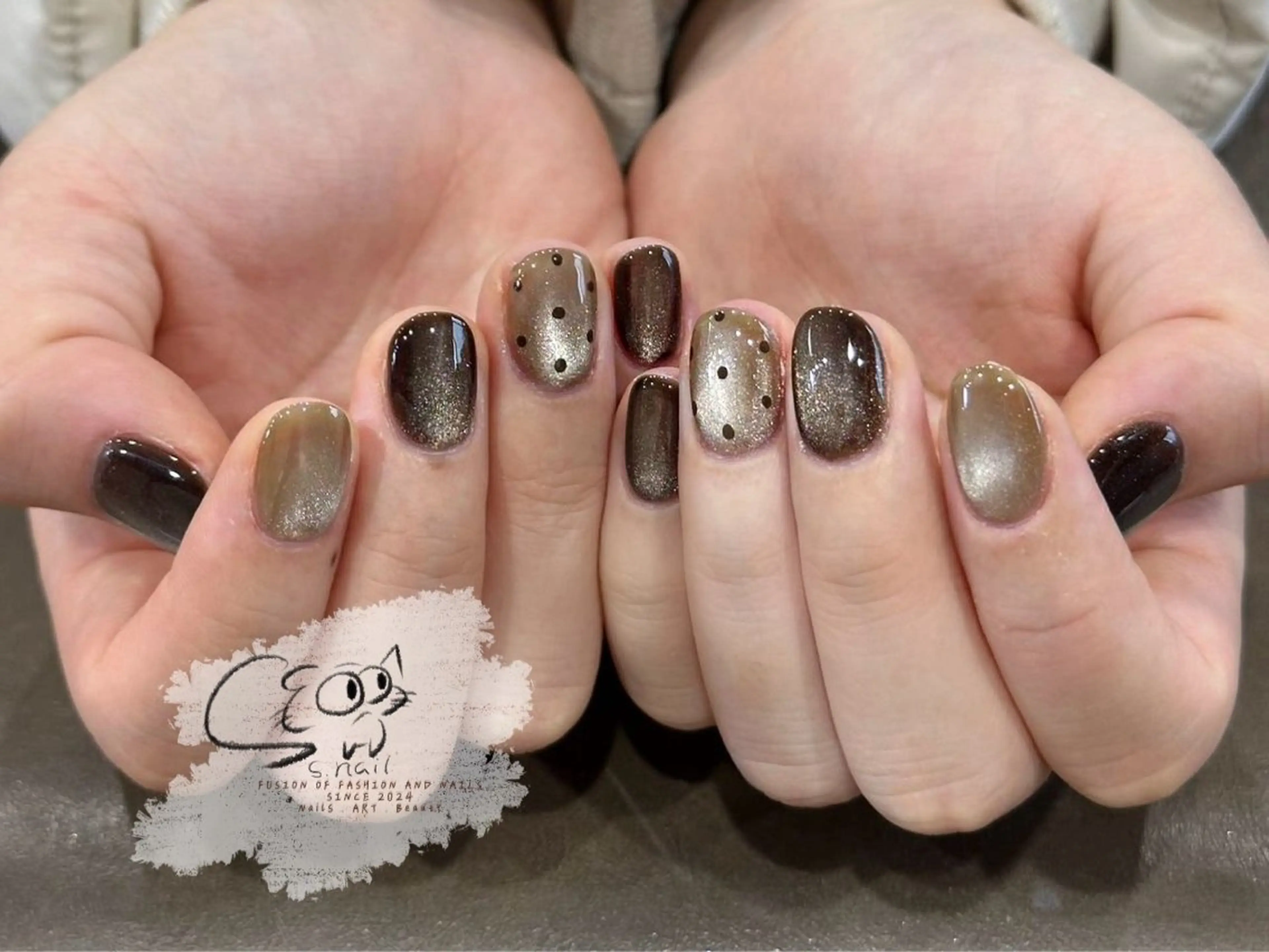 ネイル フレンチネイル ジェルネイル キラキラネイル ラメ(グリッター) マグネットネイル ハンドネイル S.nail所属・S.nail _のネイルデザイン