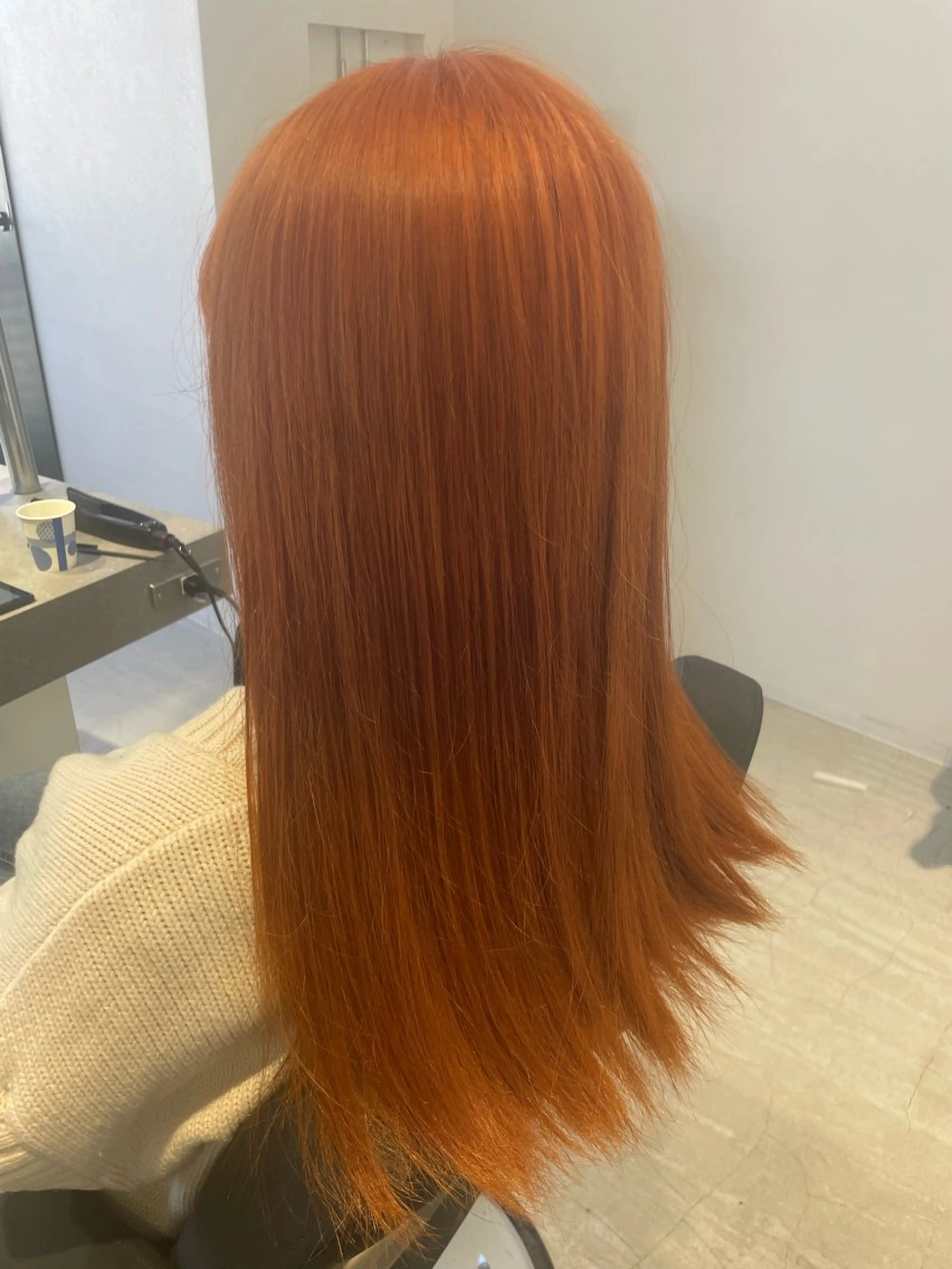 セミロング オレンジブラウン EIGHT／栄／ 諏訪　晃平のヘアスタイル