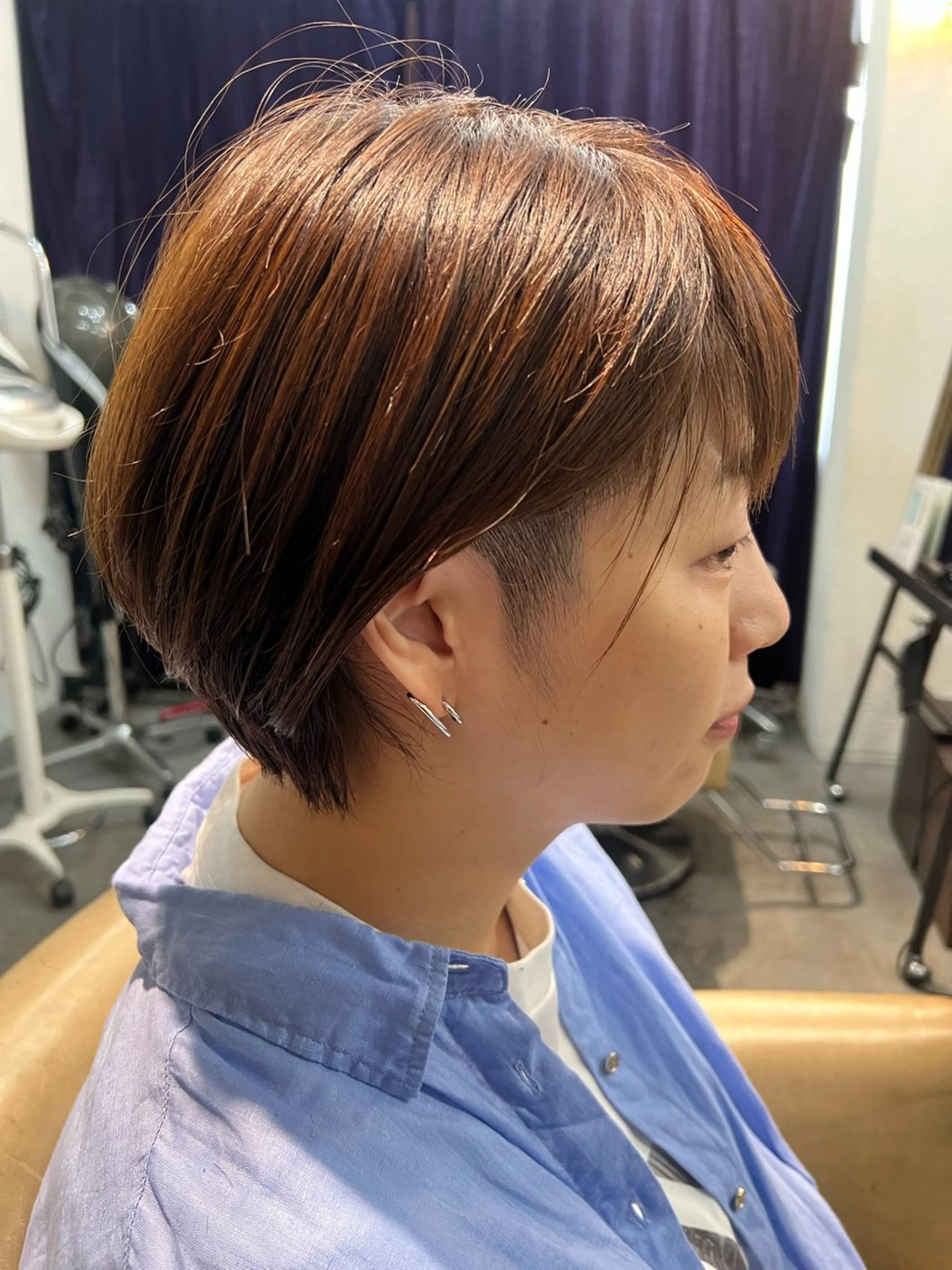 ショート カット 紙屋町ショート /ボブ　パーマ河内蓮のヘアスタイル