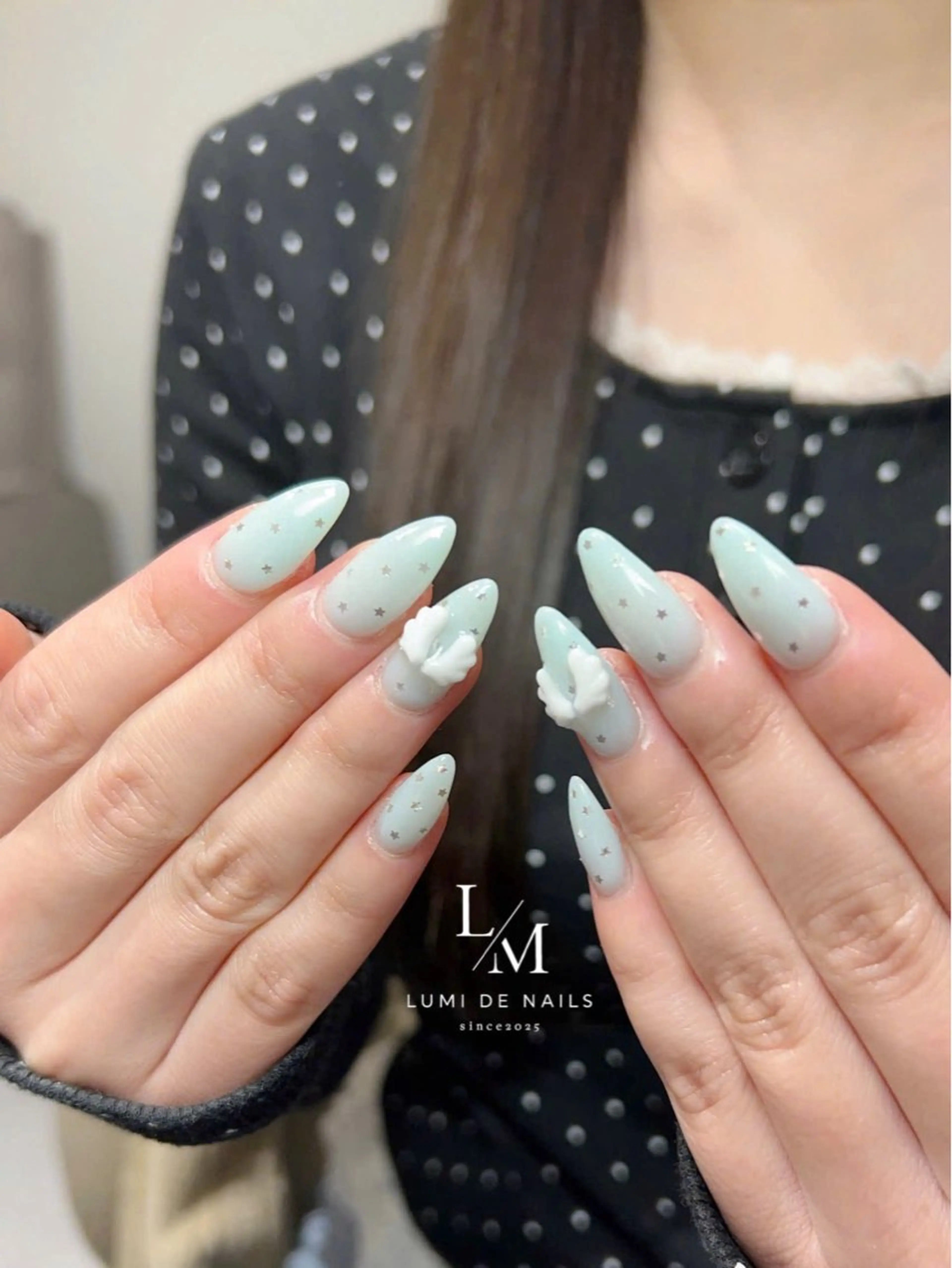 ネイル グラデーション ラメ(グリッター) マグネットネイル ミラーネイル ニュアンスネイル ハンドネイル Lumi de nailsのネイルデザイン