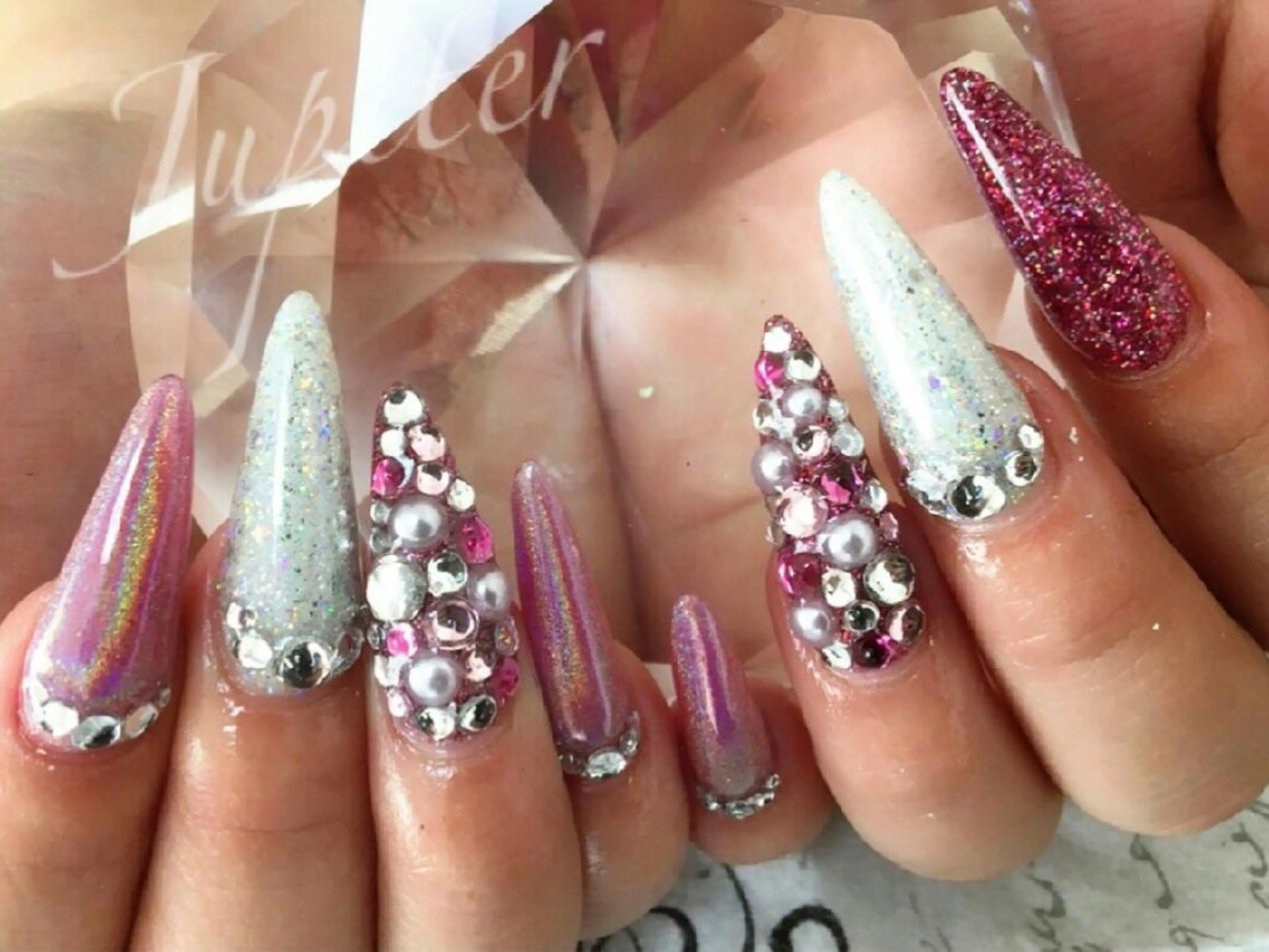 ネイル ピンク スカルプネイル PrivateSalon Jupiter所属・Jupiter .のネイルデザイン