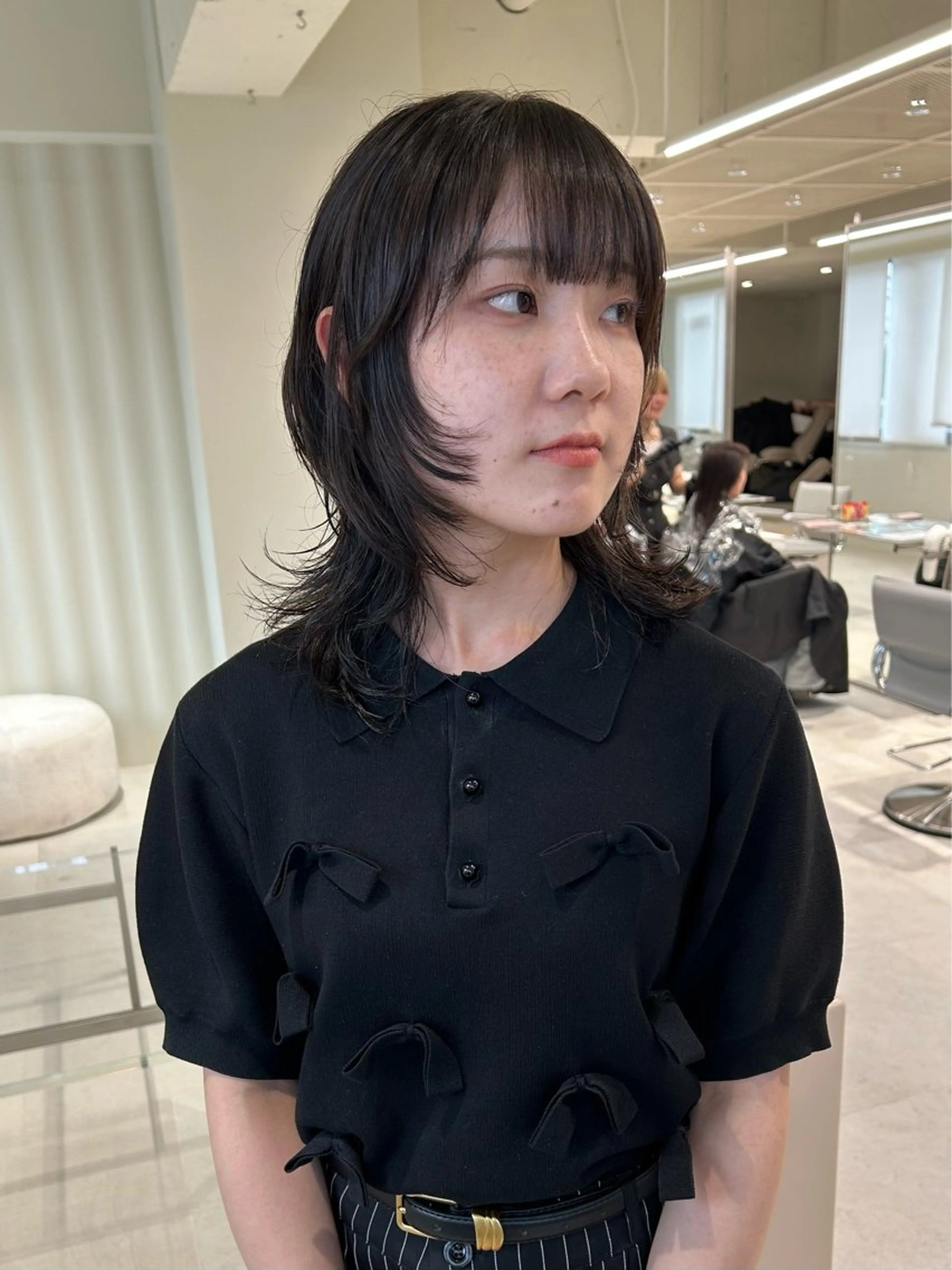 ミディアム カラー ミディアムパーマ レイヤーカット ウルフカット ウルフレイヤー カット ヘアカラー ショートカット募集中 /NAGISAのヘアスタイル