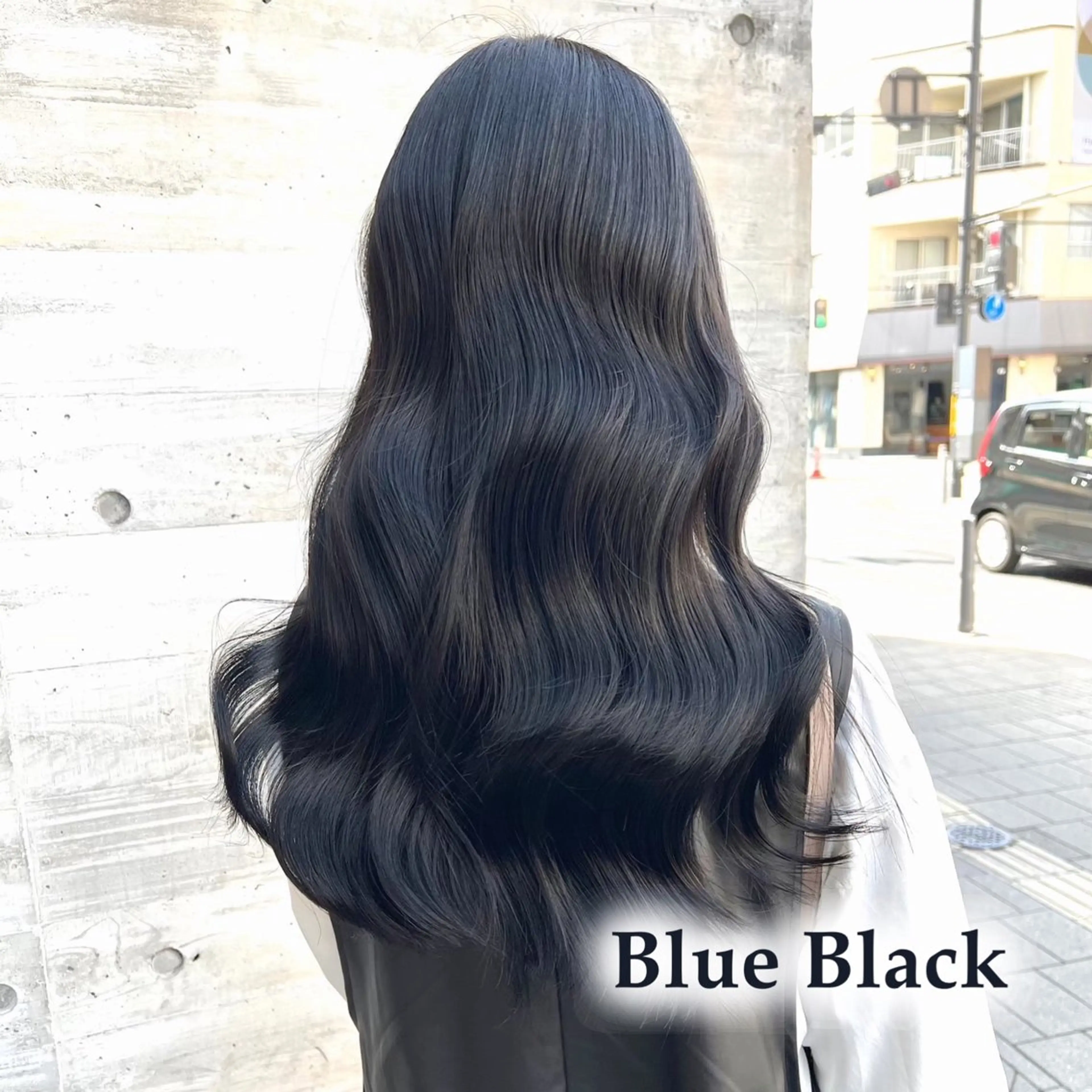 ロング カラー 黒髪 ブルーカラー ブルーブラック ParveMix￤ 出石 菜々🥂のヘアスタイル