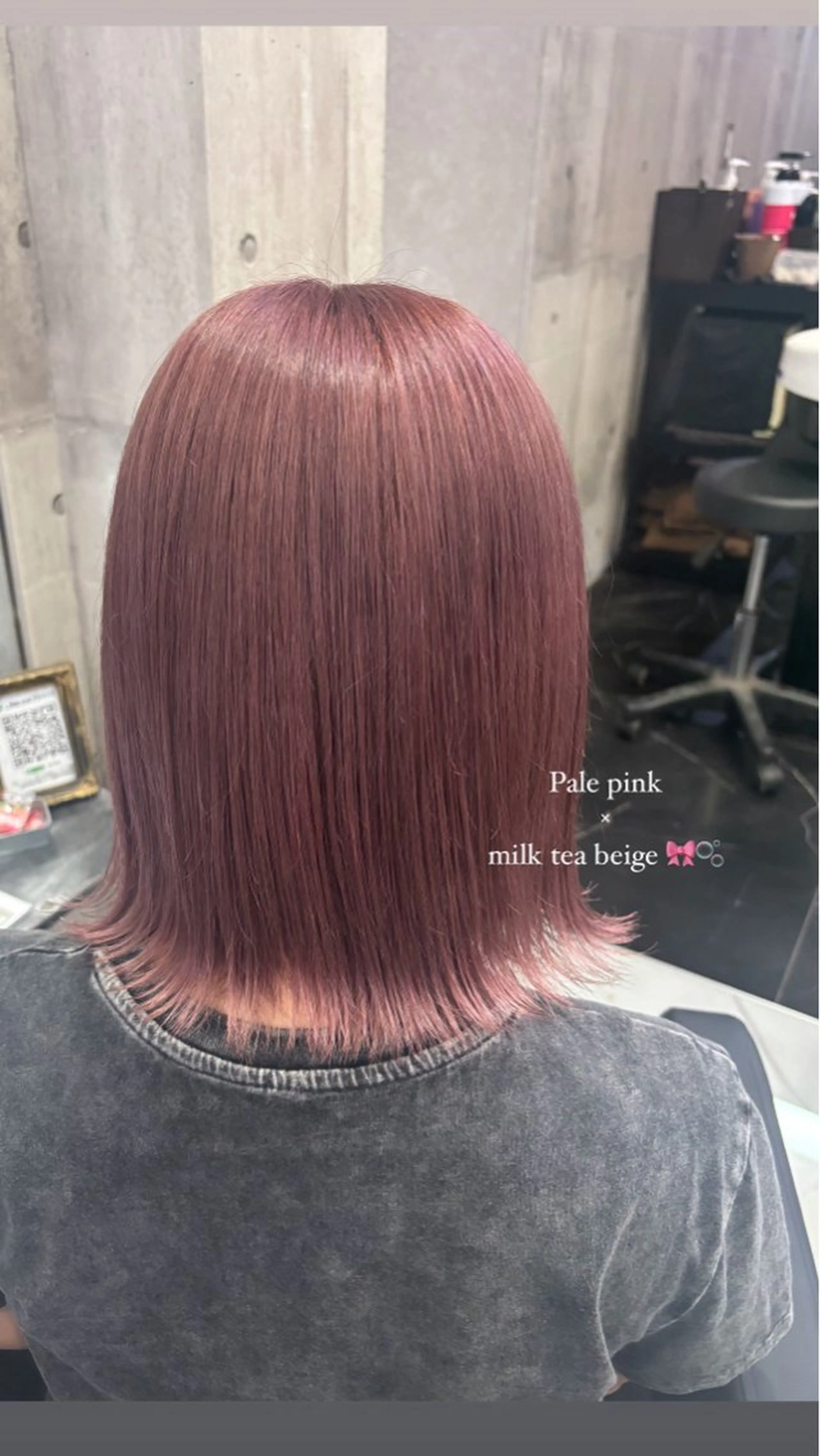 ショート カラー ベージュカラー ピンクカラー ピンクベージュ ♡🎀垢抜け透明感 カラーaomi🐇♡のヘアスタイル