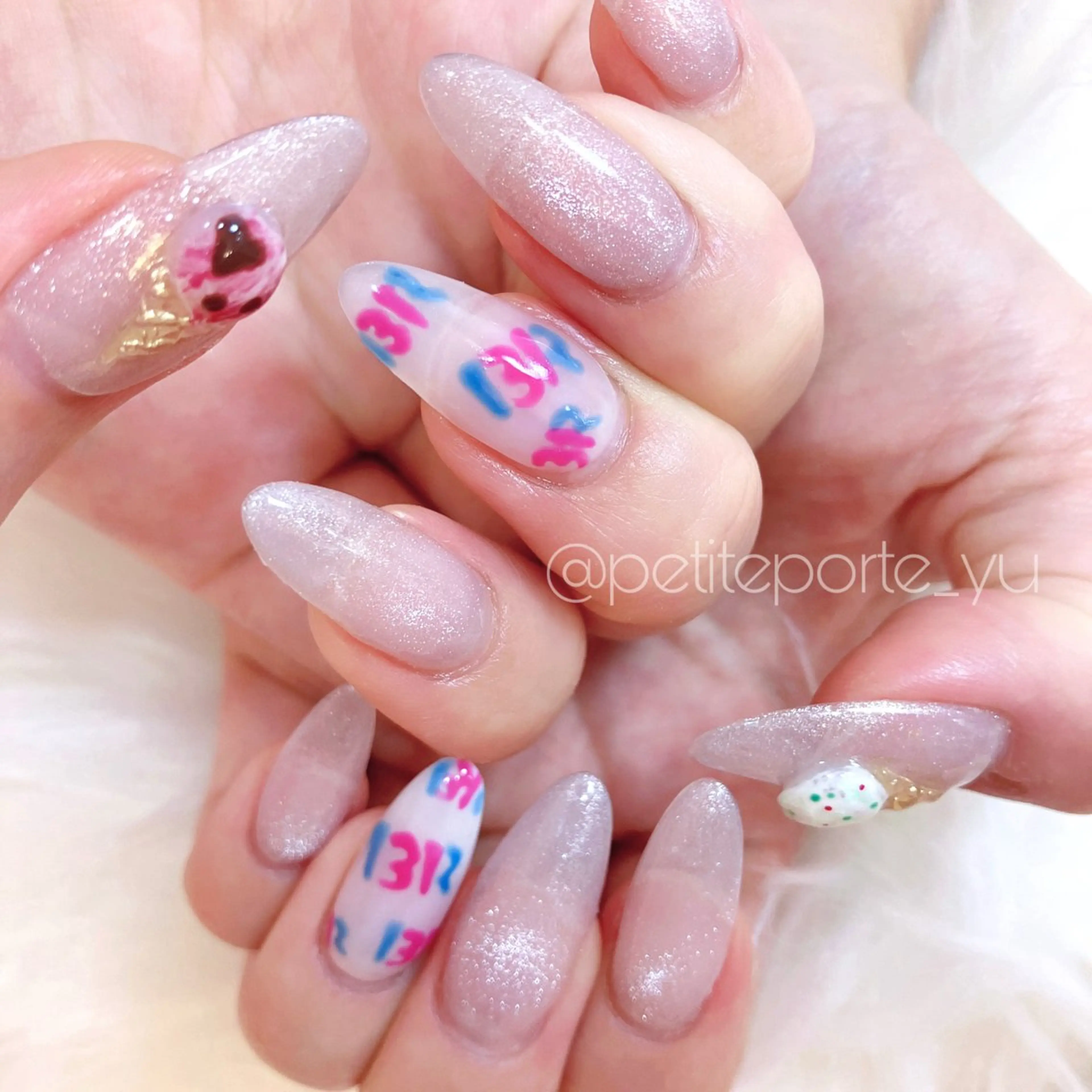 ネイル アートネイル クリアネイル 氷ネイル・うるうるネイル ぷっくりネイル 夏ネイル ハンドネイル nailsalon petite porte所属・petite porteのネイルデザイン