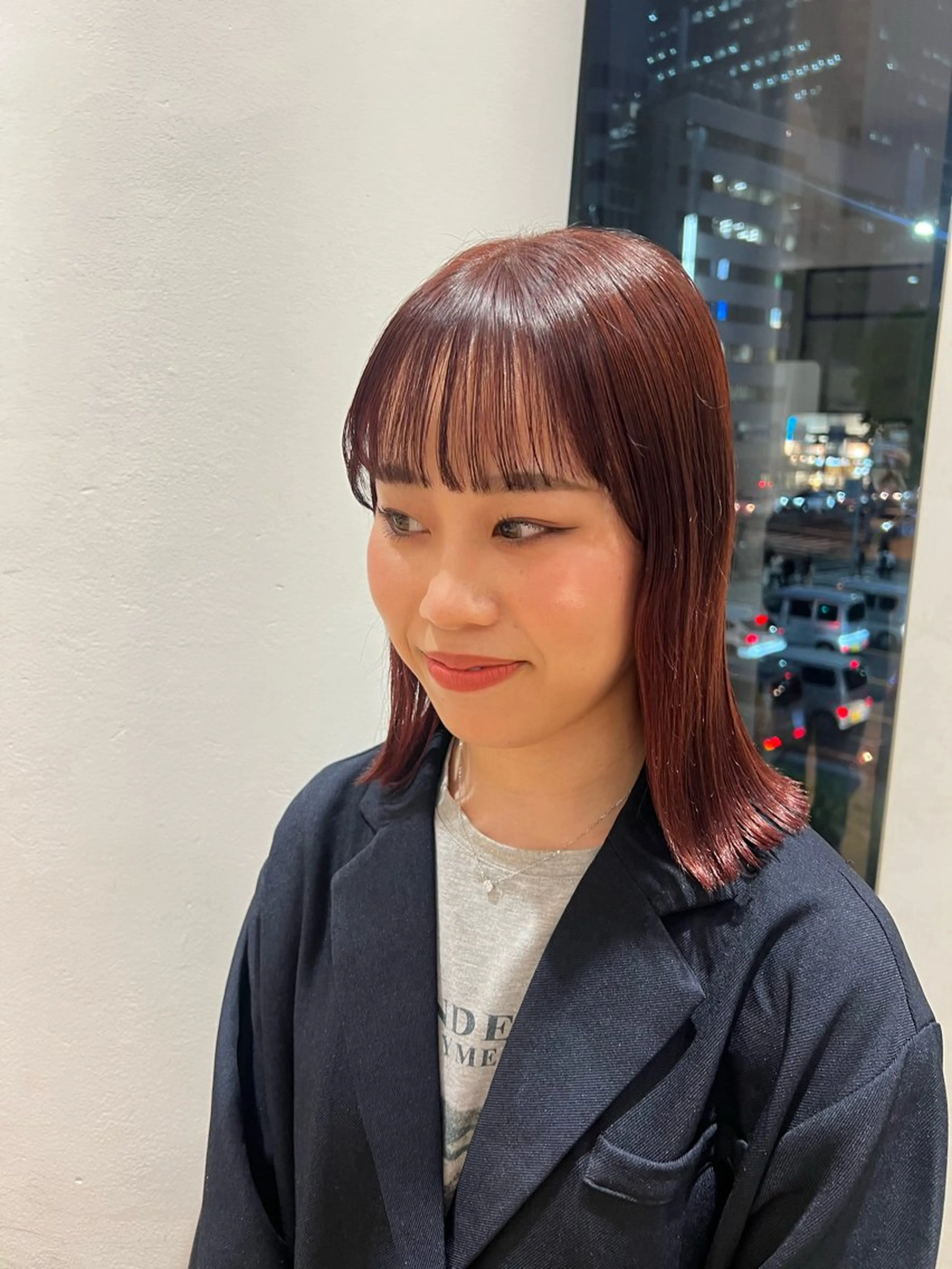 ミディアム カラー ピンクカラー レッドカラー ボブ 似合わせ/レイヤー 💟SAEのヘアスタイル