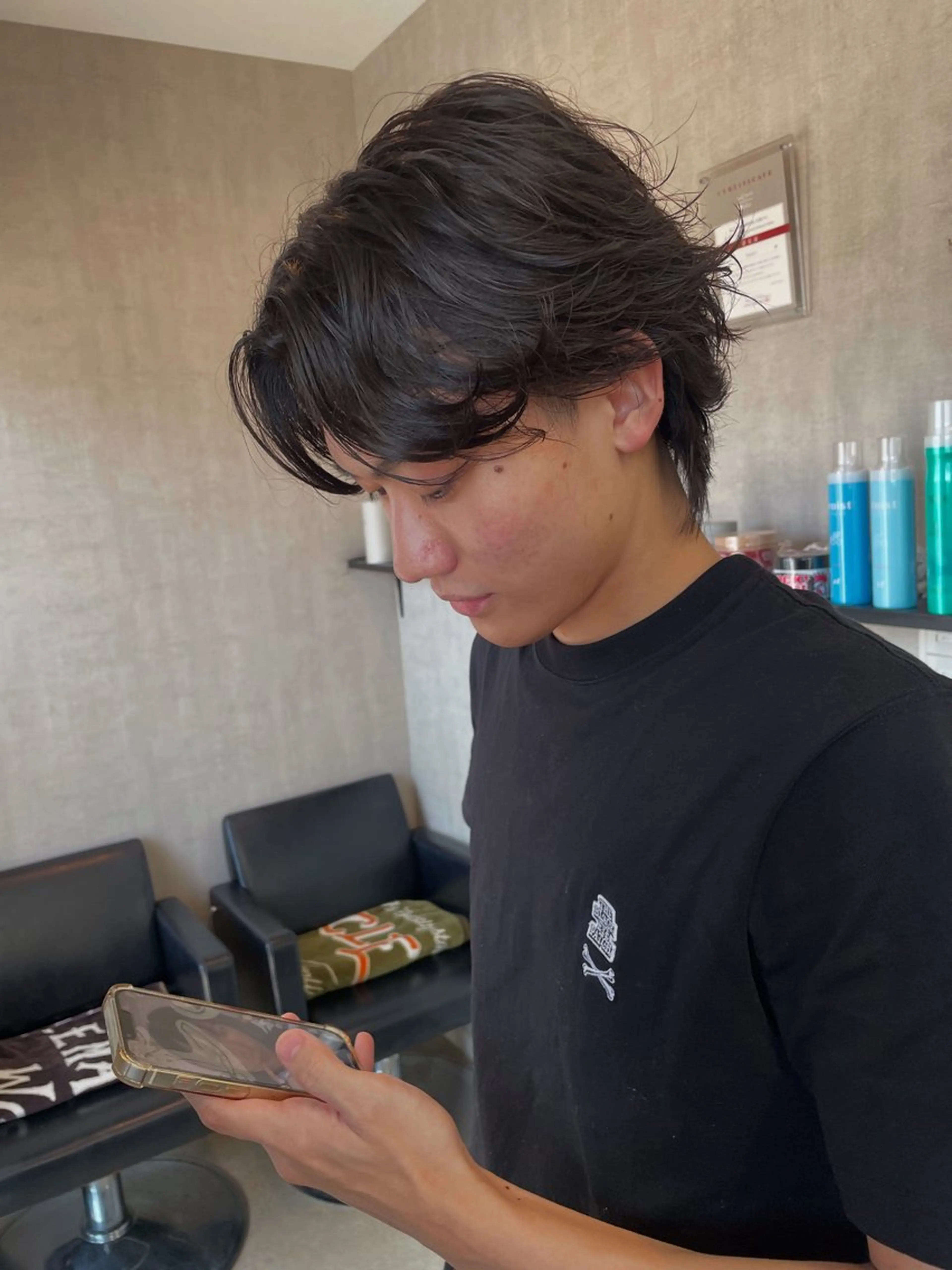 ショート パーマ メンズ フェザーパーマ メンズパーマ カット パーマ 大島 渓翔のヘアスタイル