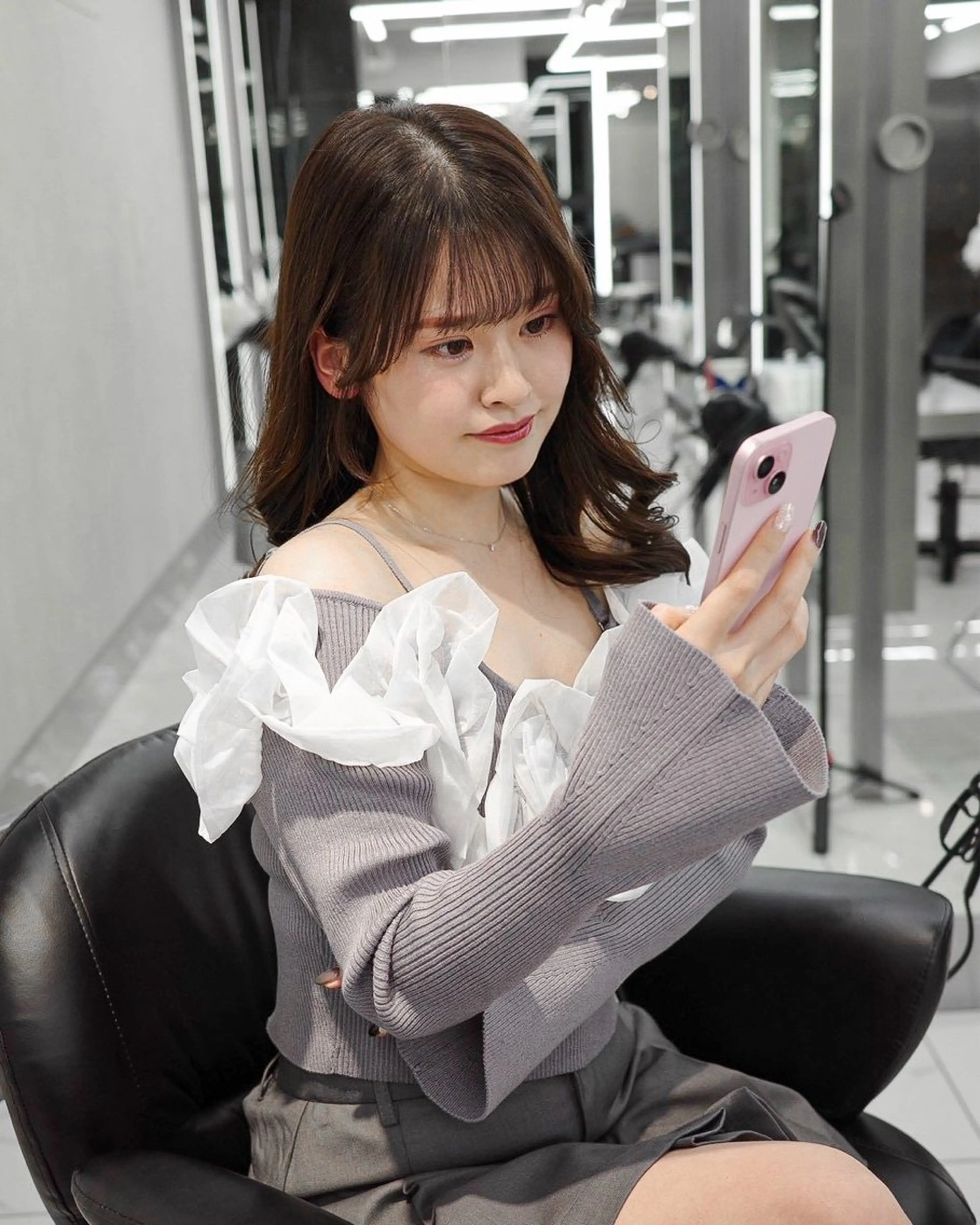 ミディアム カット ヘアカラー トリートメント 髪質改善VALETTE福岡天神所属・髪質改善/レイヤー /韓国ヘアNOBUのヘアスタイル