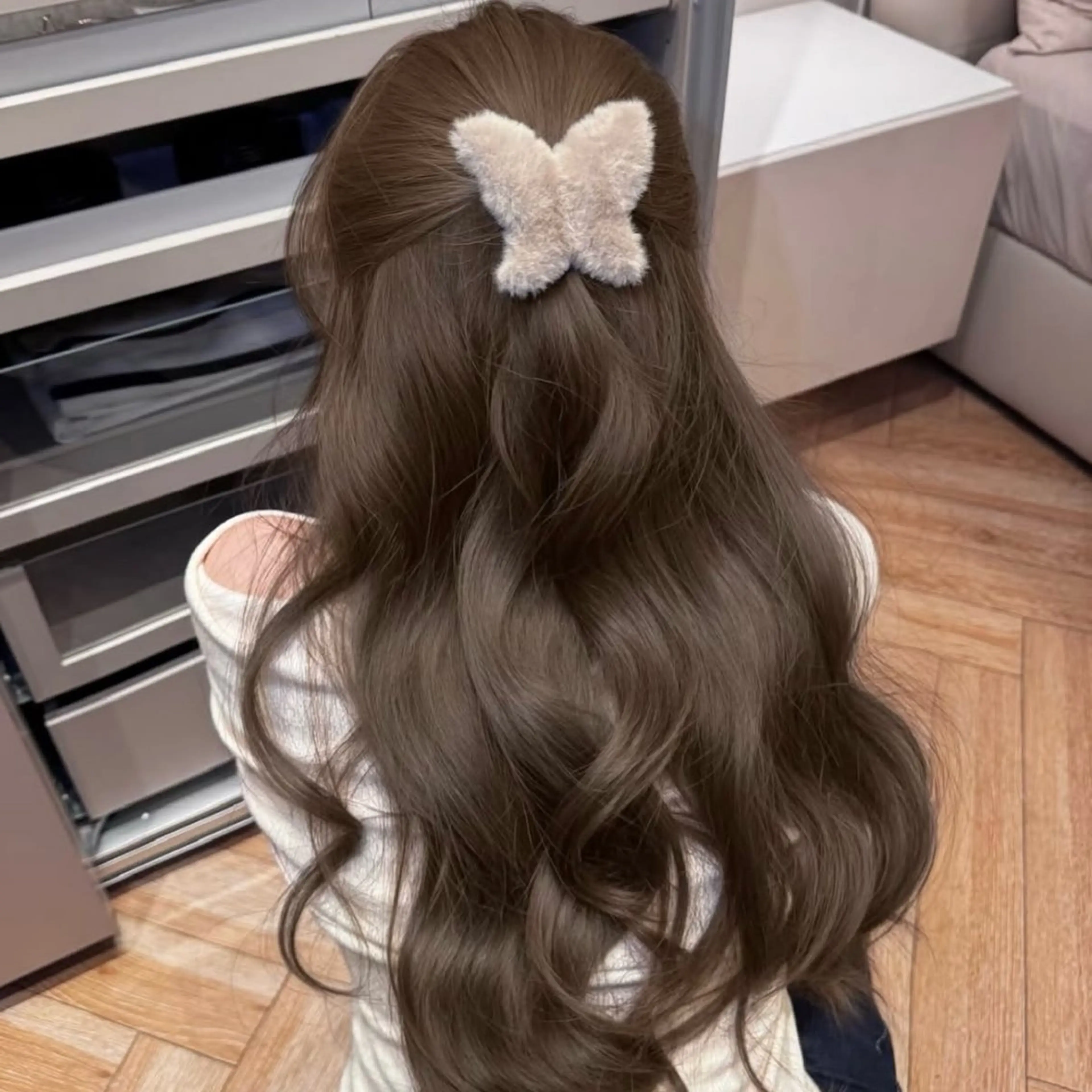 ミディアム カラー ベージュカラー ブリーチ ダブルカラー オリーブベージュ モテ韓国ヘア/ レイヤー🤍RIKAのヘアスタイル