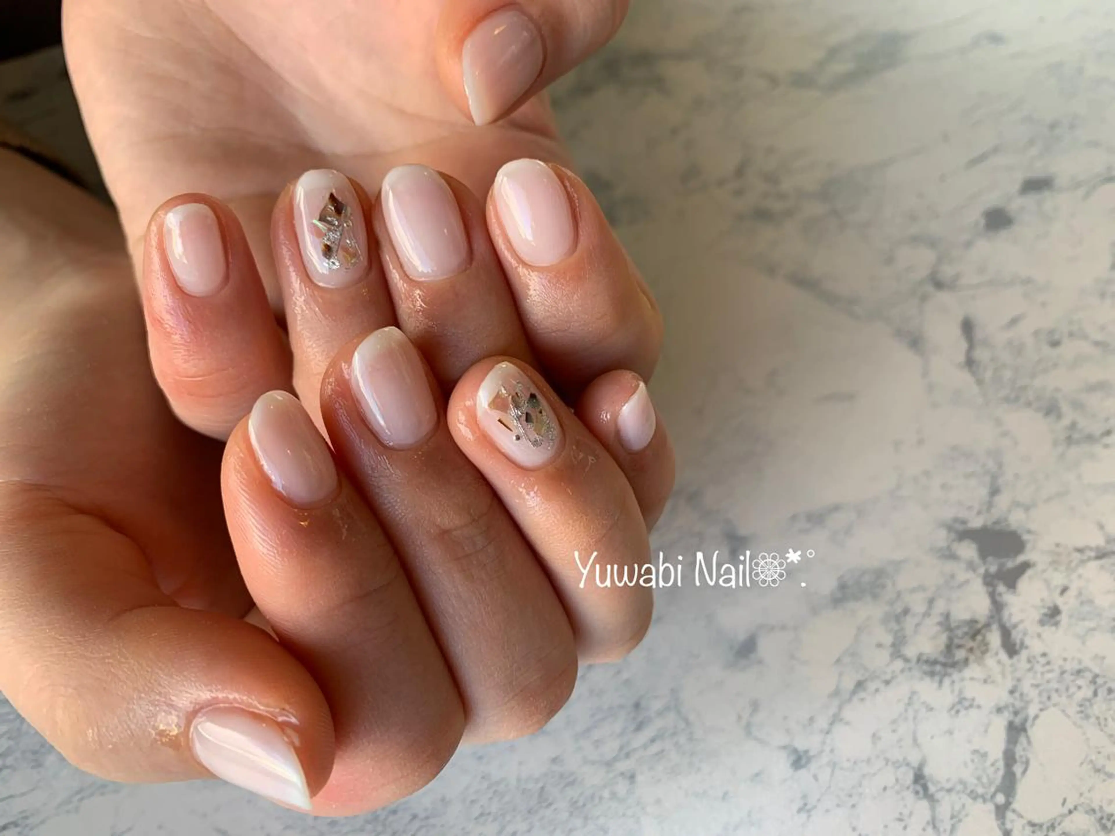 ネイル ホワイト ハンドネイル フットネイル Yuwabi Nail所属・Mimore ミモア 水戸のネイルデザイン