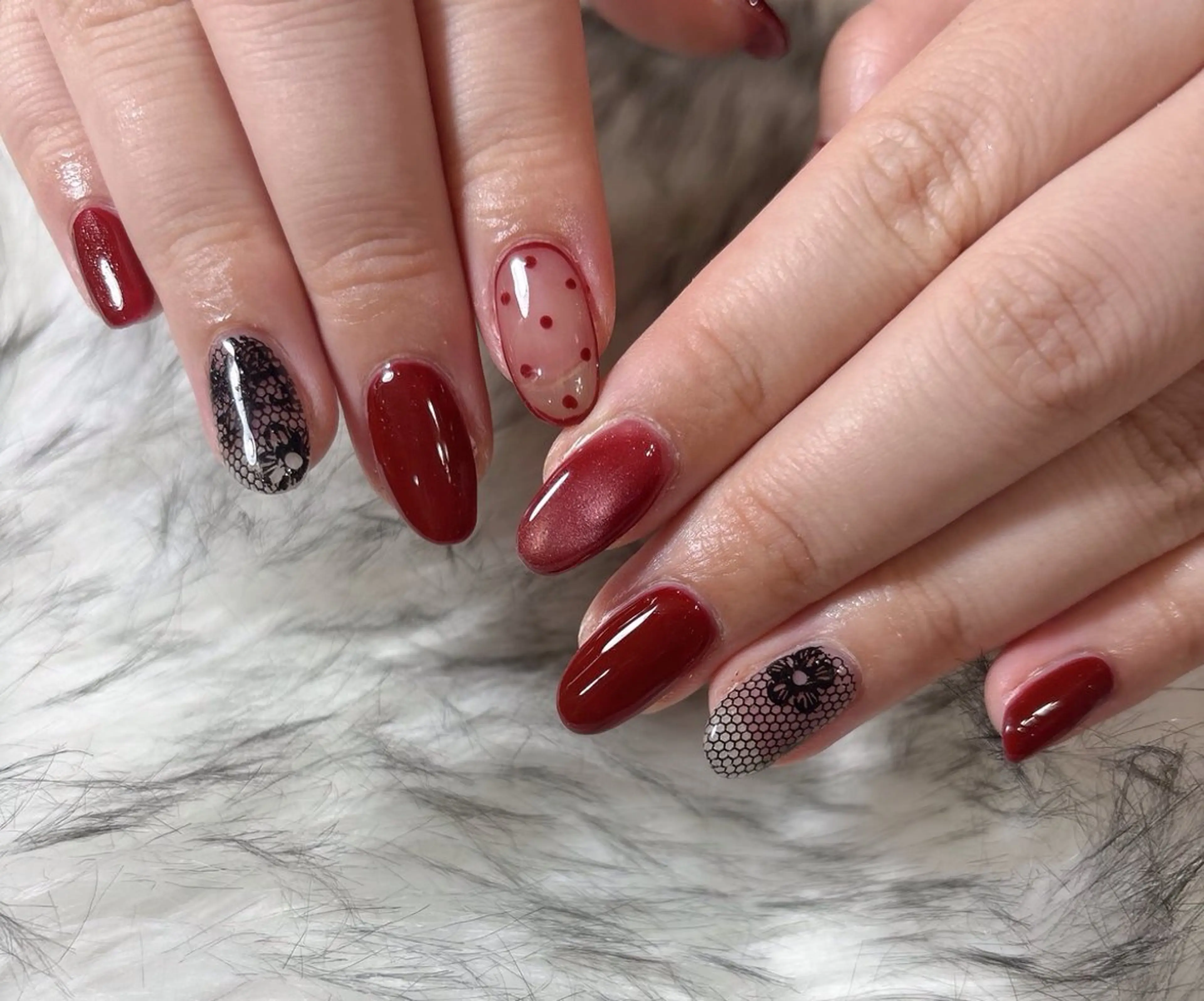 ネイル オーロラネイル フットネイル フレンチネイル ジェルネイル レース ハンドネイル kiki nail 二子玉川のネイルデザイン