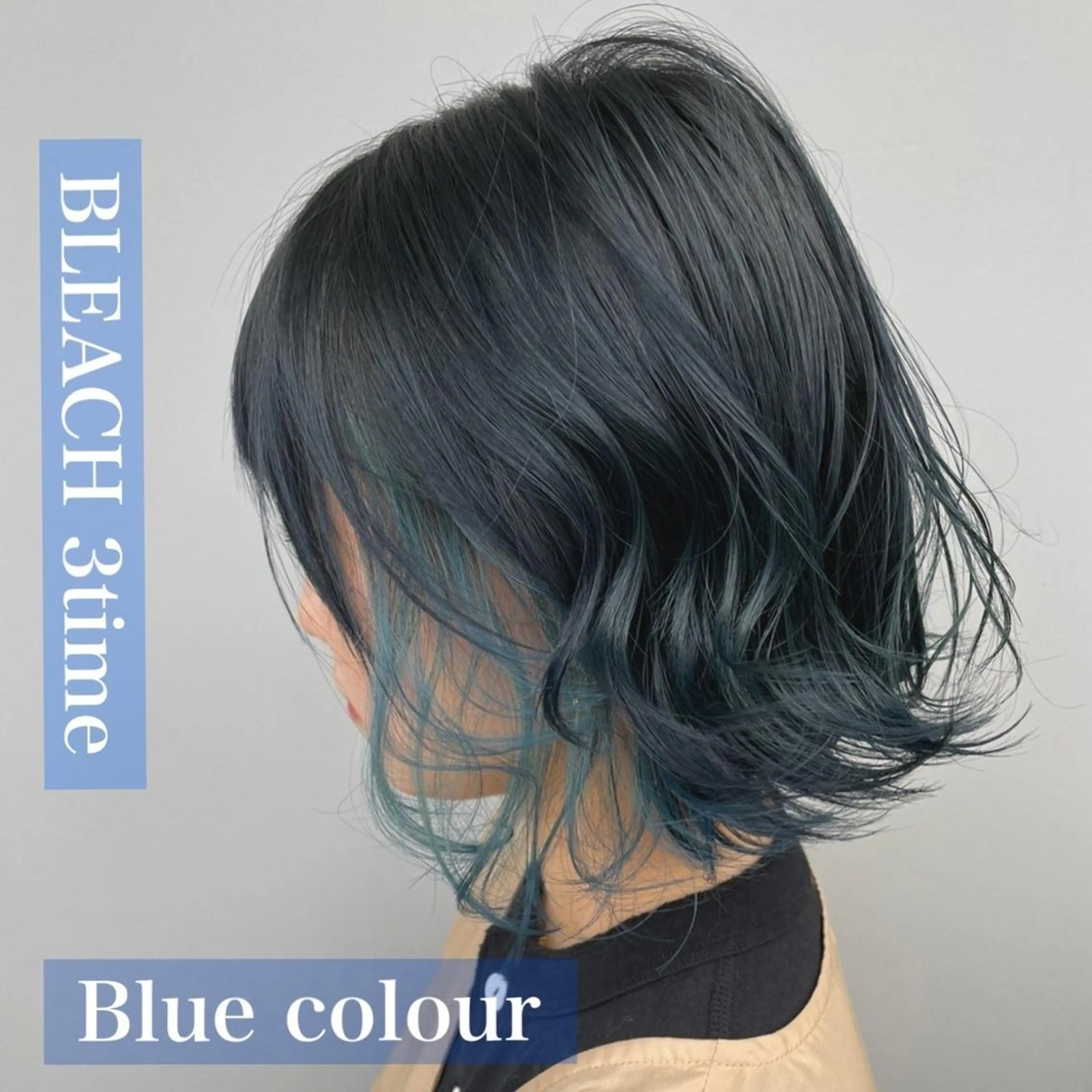 ショート カラー ブリーチ ブルーカラー 舟橋 りんかのヘアスタイル