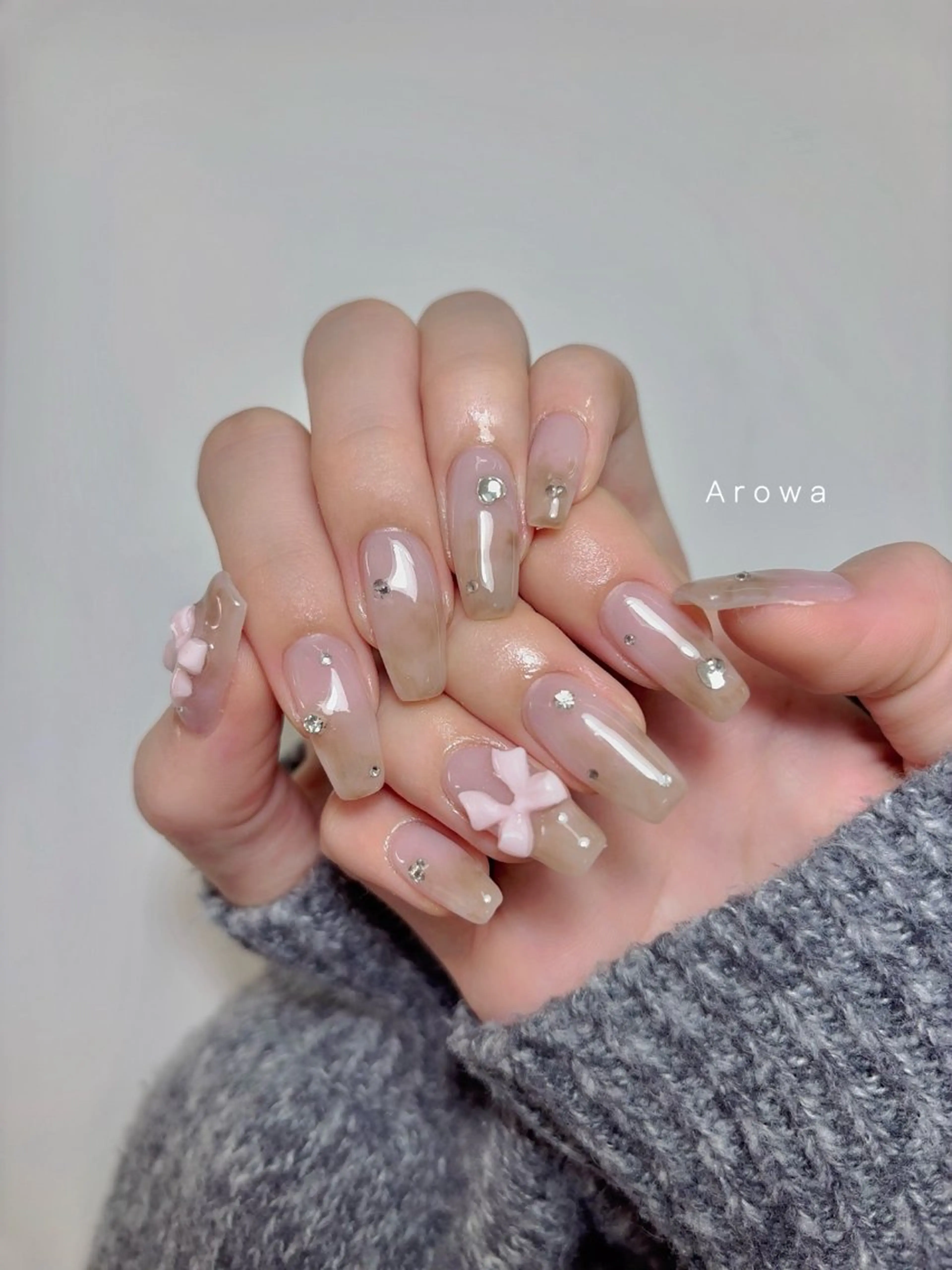 ネイル ニュアンスネイル ハンドネイル Arowa 伊田のネイルデザイン