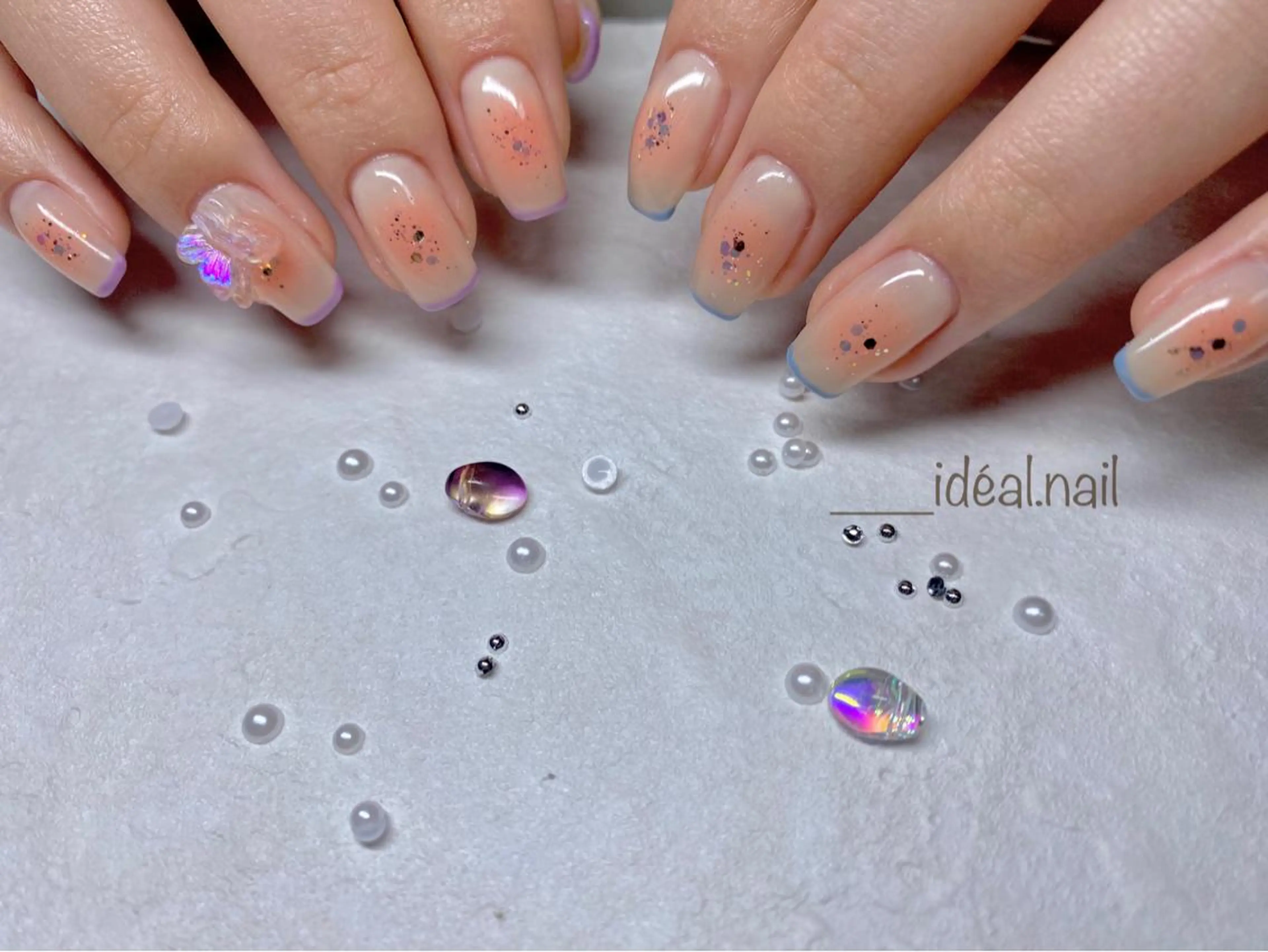 ネイル クリアネイル リボン ワンホンネイル ide. Mikiのネイルデザイン