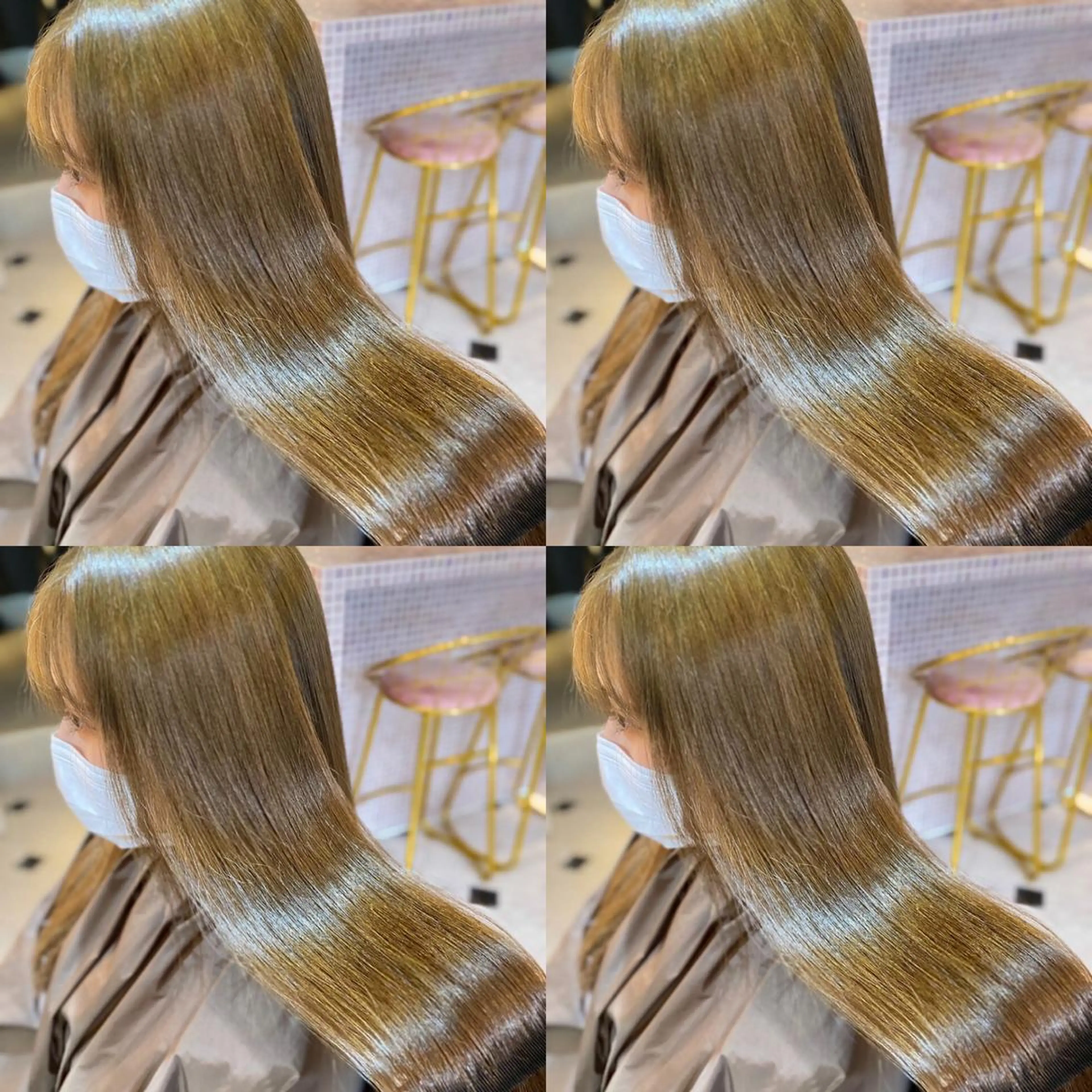 セミロング カラー ヘアアレンジ ベージュカラー ブリーチ ケアブリーチ オリーブベージュ ヘアカラー トリートメント ekolu北梅田店所属・梅田中崎町髪質改善 /オキヒロト/エコルのヘアスタイル