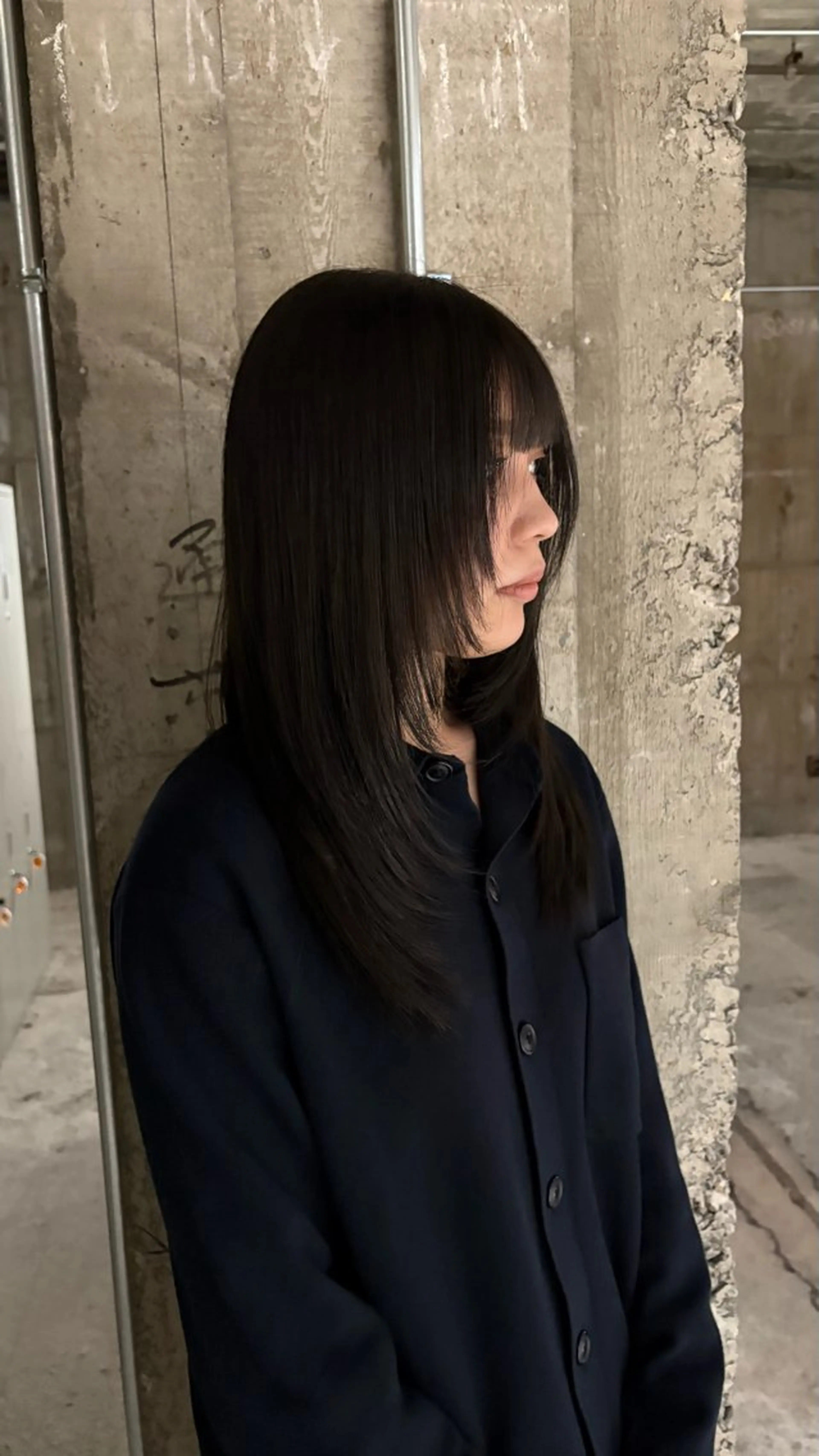 ロング レイヤーカット カット ヘアカラー 安藤 まりのヘアスタイル