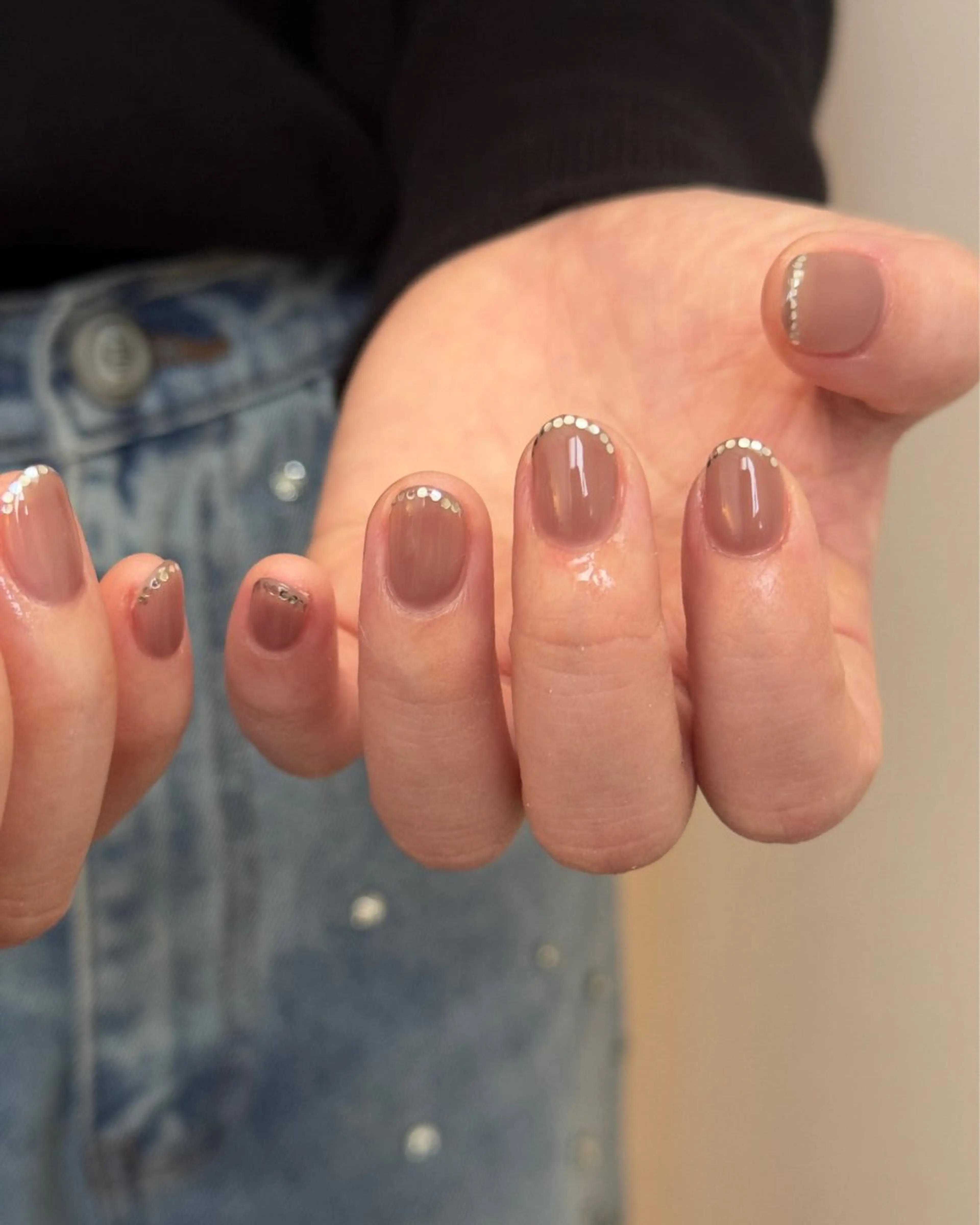 ネイル ホログラムネイル ニュアンスネイル シルバー バレンタイン ハンドネイル lacier nailのネイルデザイン