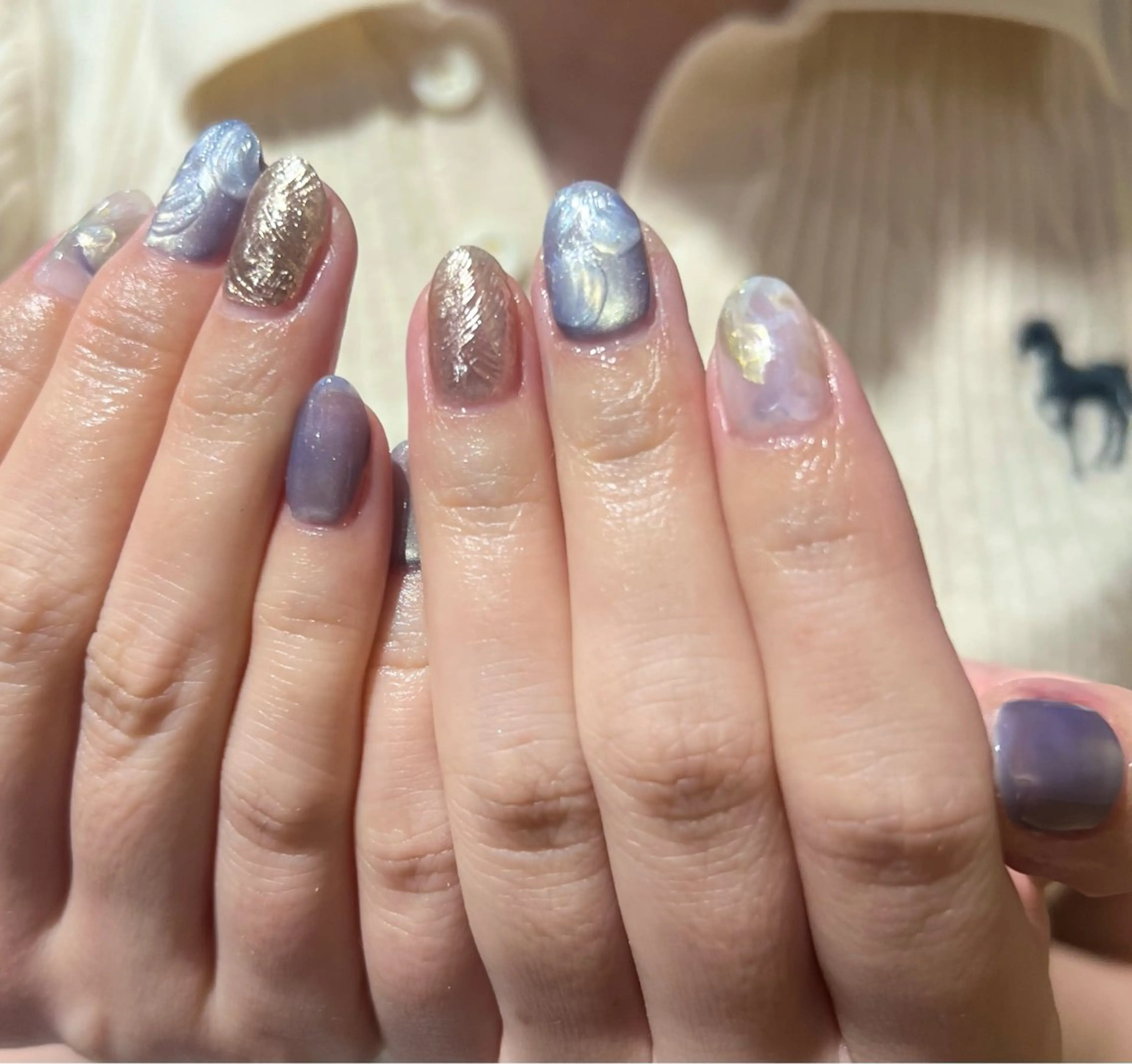 ネイル 金 柚嬉のネイルデザイン