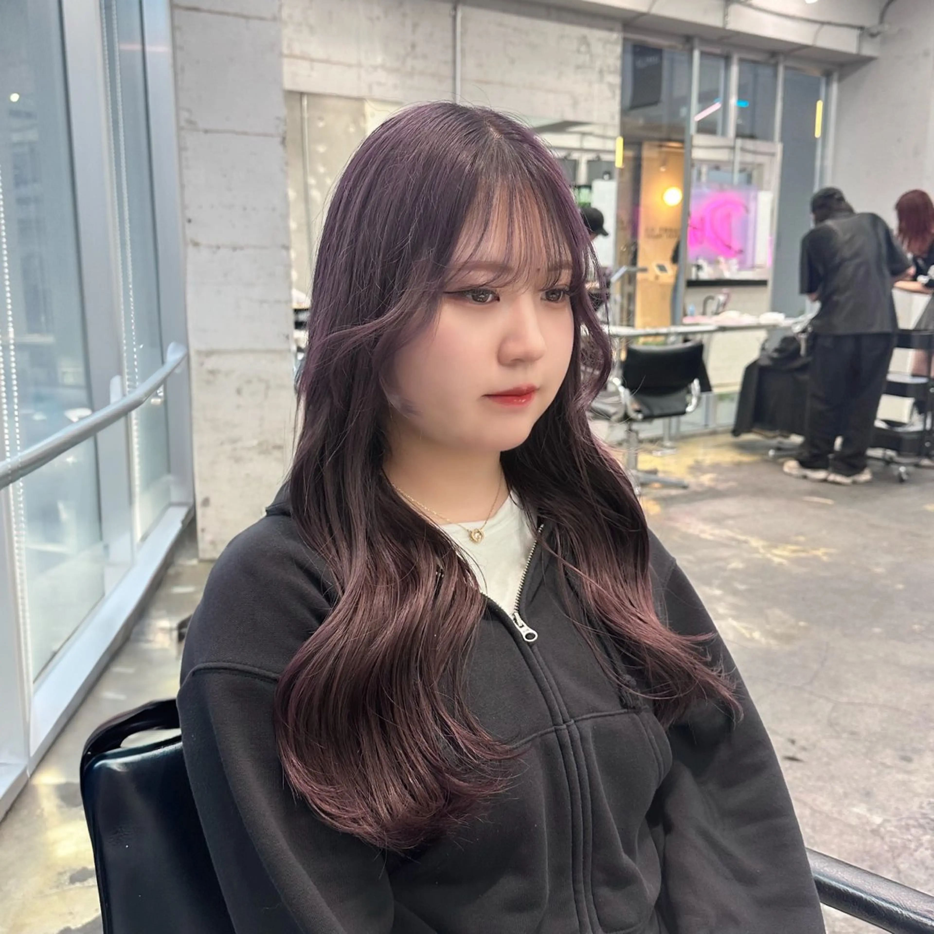 ロング カラー ヘアアレンジ グレージュ ラベンダーカラー ラベンダーグレージュ ラベンダーグレー 🥀モテ暖色× エクステ🥀あかりのヘアスタイル