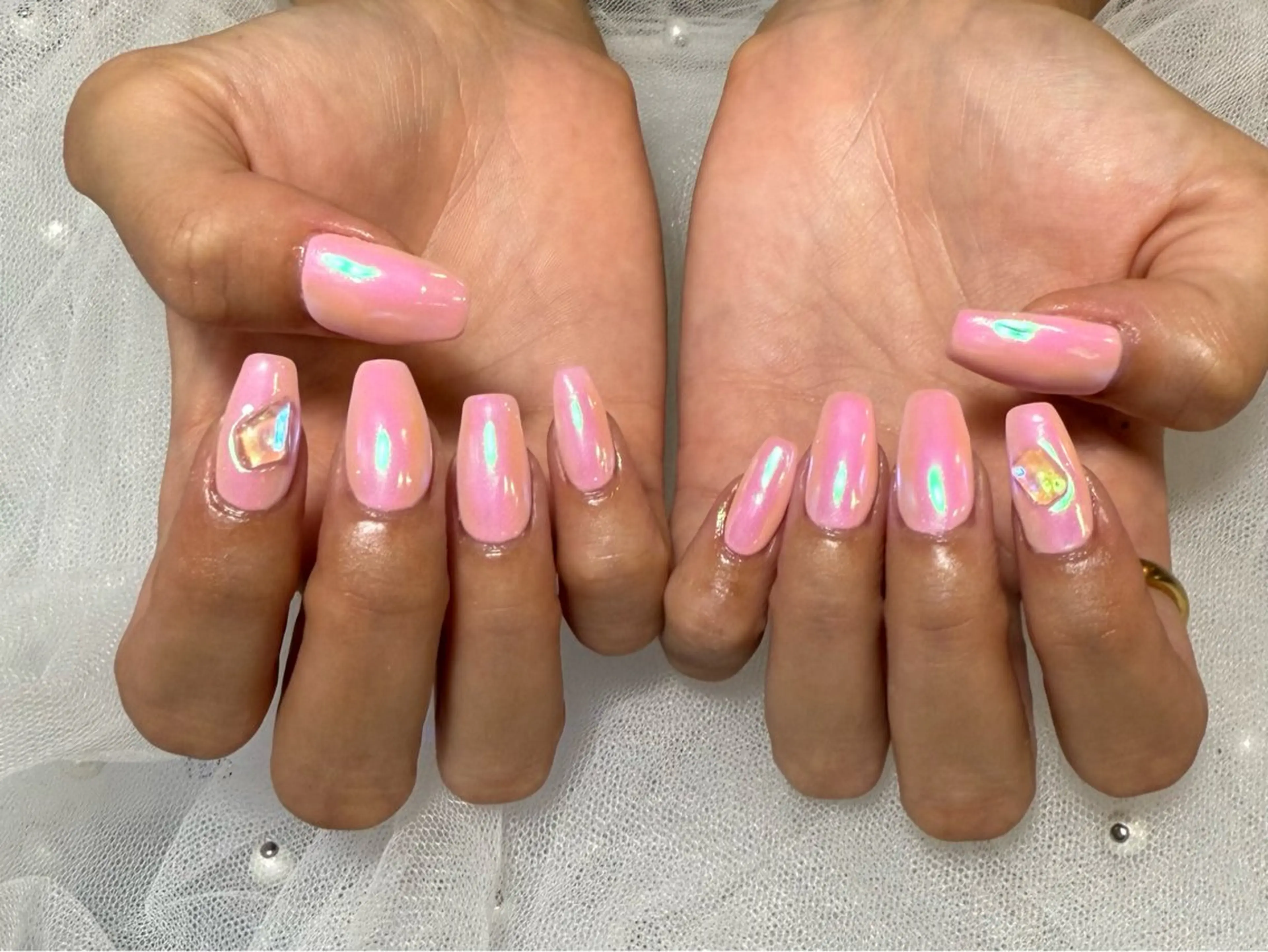 ネイル アートネイル オーロラネイル チークネイル フットネイル ジェルネイル ハンドネイル amiLe 🎀yuunaのネイルデザイン