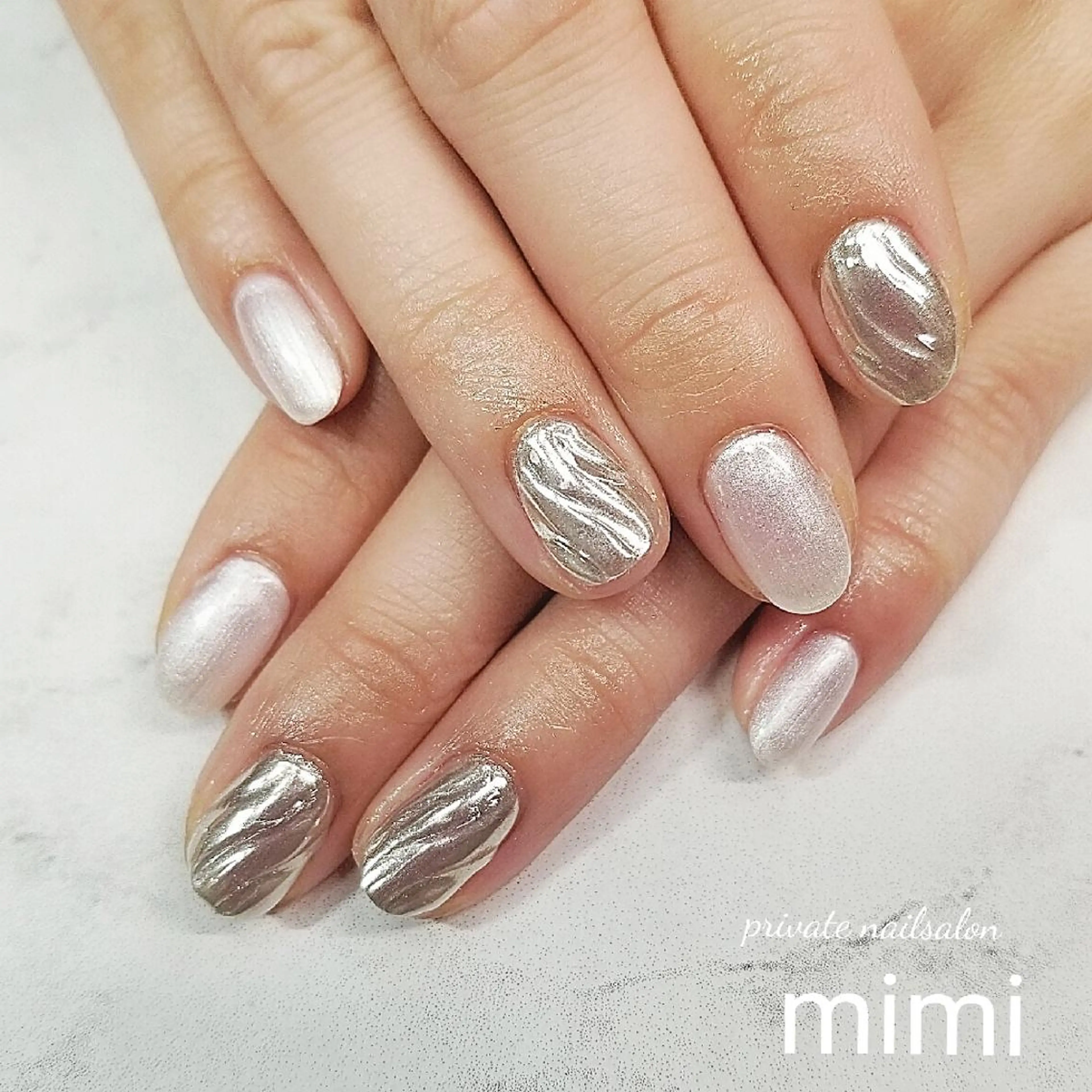 ネイル ミラーネイル 博多ネイル ｍｉｍｉのネイルデザイン