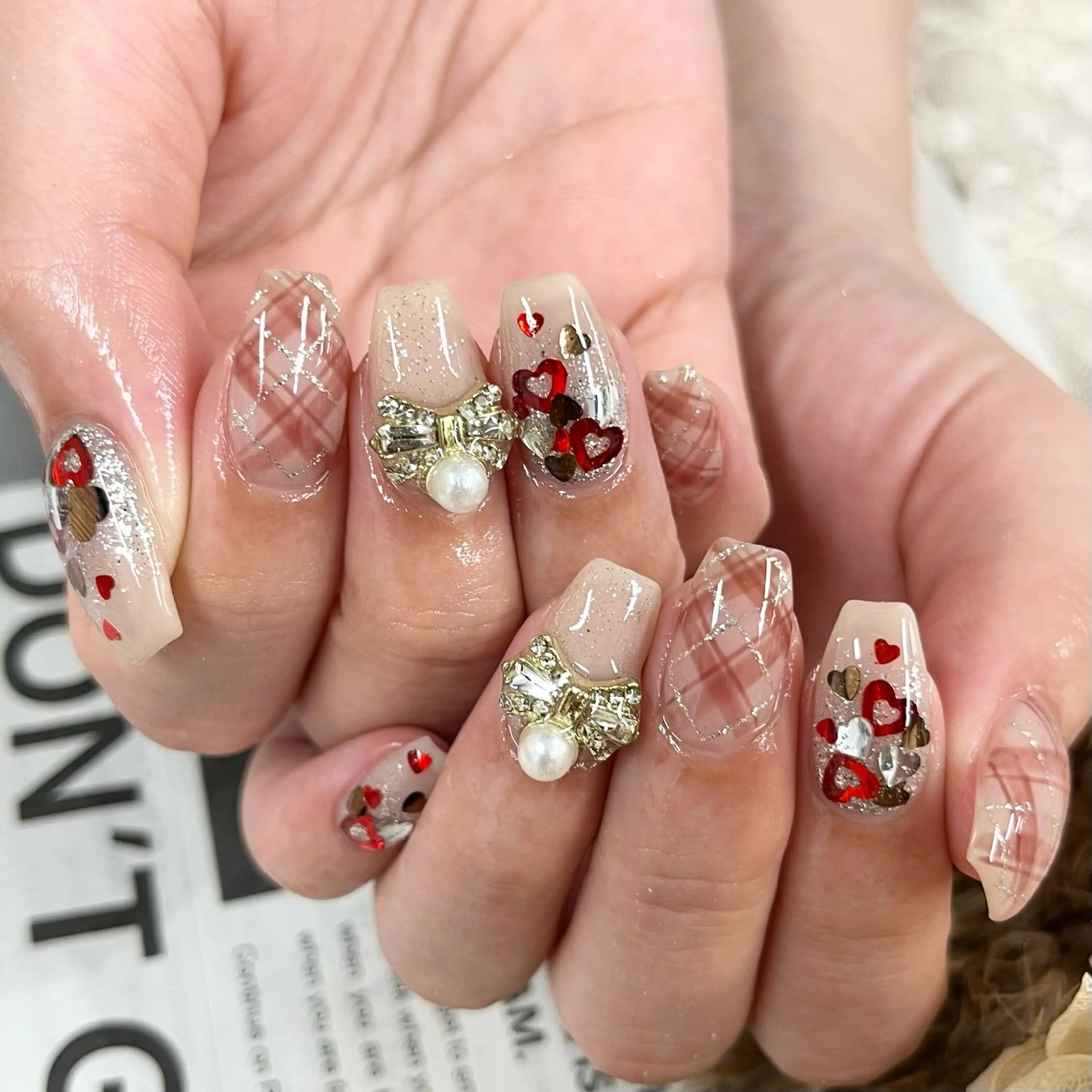 ネイル リボン ハンドネイル Basic町田本店 Suzunaのネイルデザイン