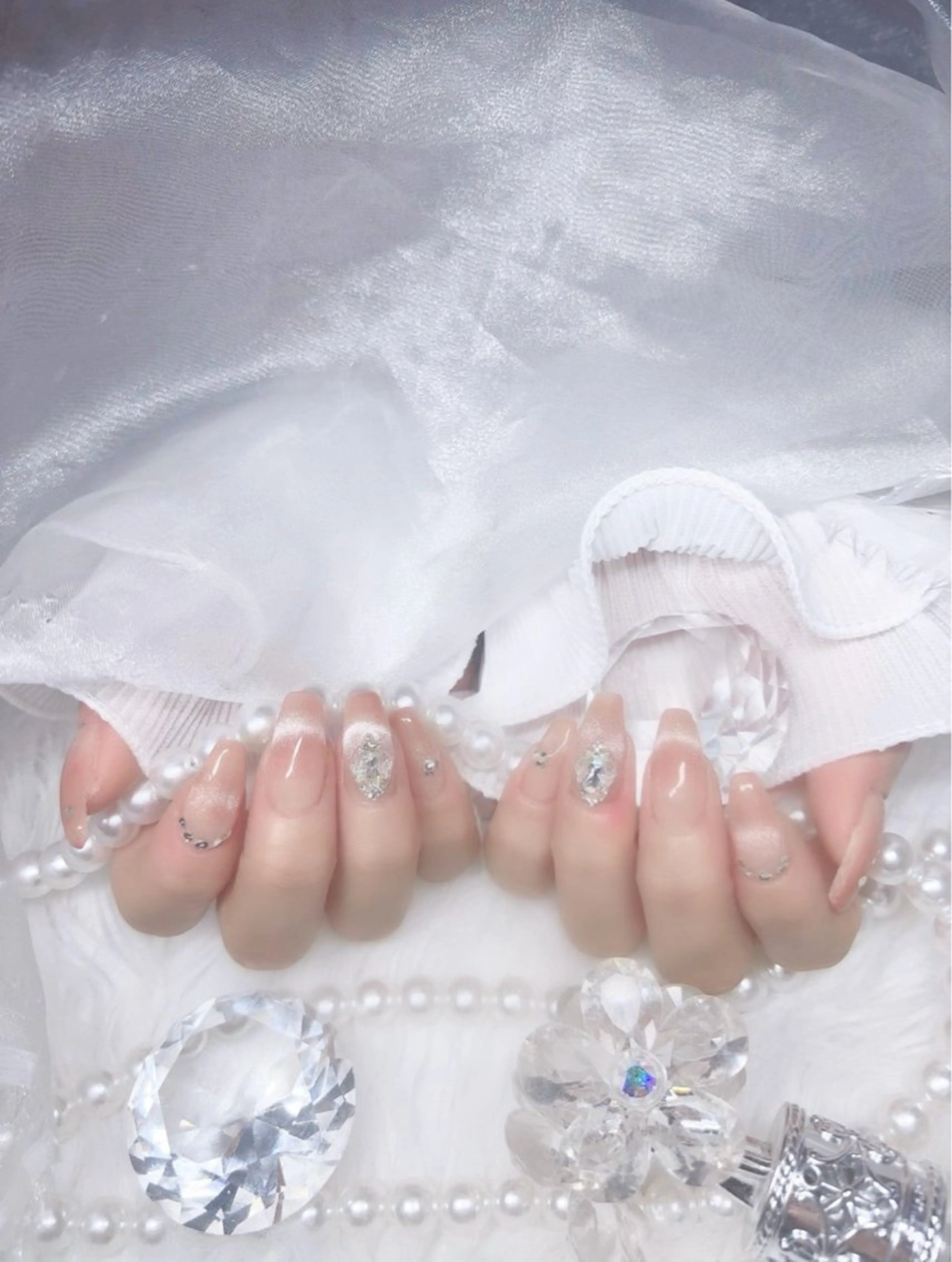 ネイル オーロラネイル 成人式 フットネイル 韓国ネイル ロングネイル Yudia tamakiのネイルデザイン