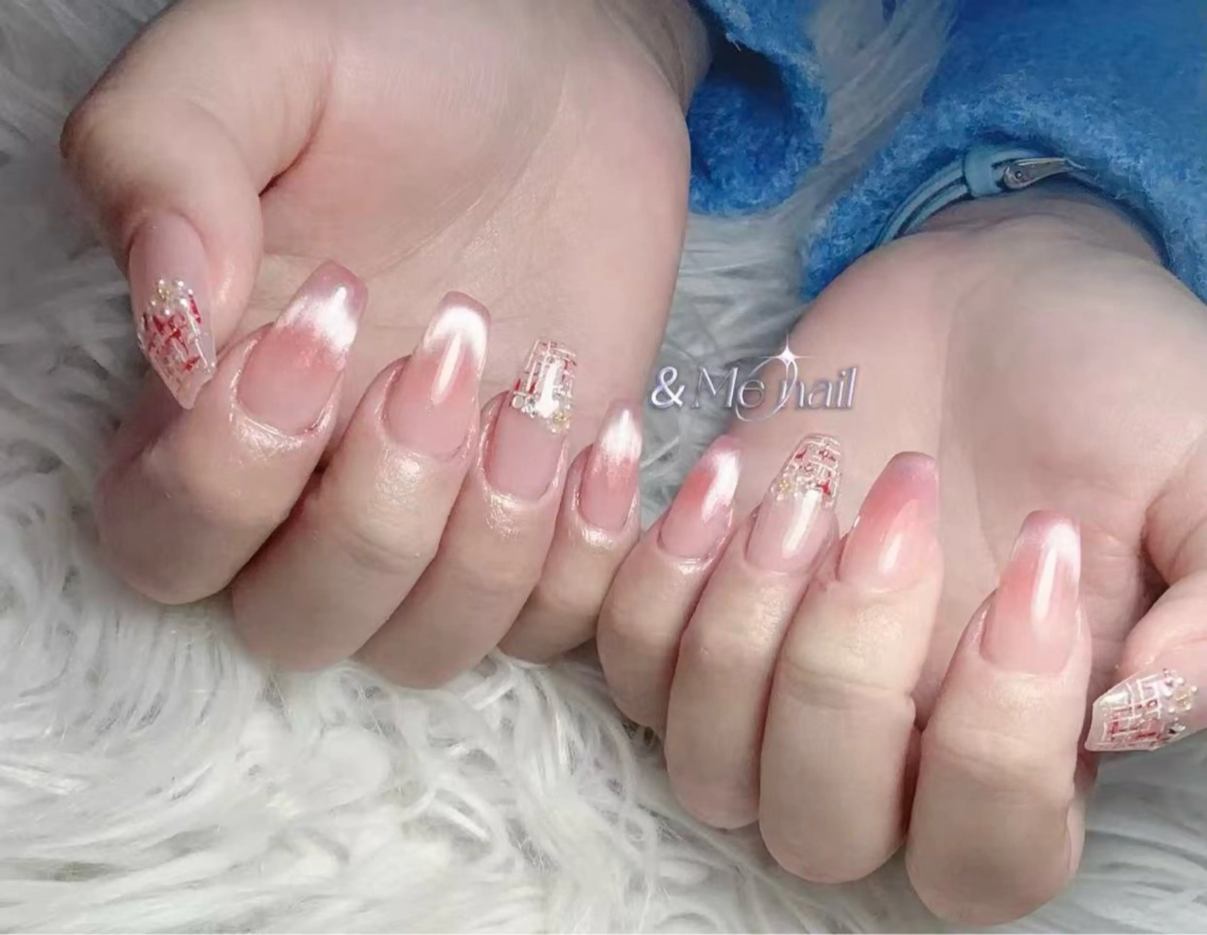 ネイル チークネイル フレンチネイル マグネットネイル マグネットフレンチ ハンドネイル &ME makiのネイルデザイン