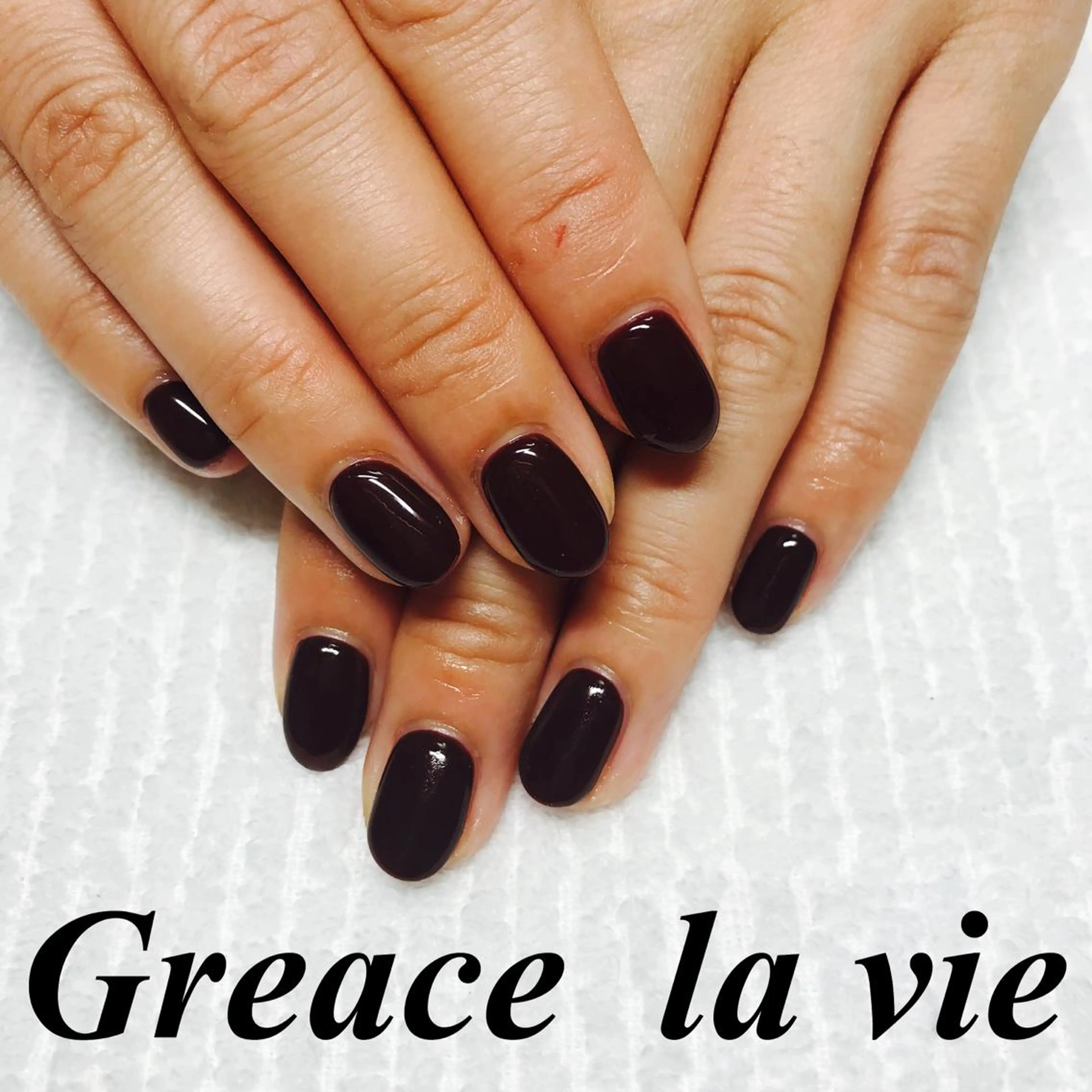 ショート カラー パーマ ヘアアレンジ キッズ ネイル マツエク・マツパ ワンカラーネイル Greace la vie所属・Greace  la vieのネイルデザイン